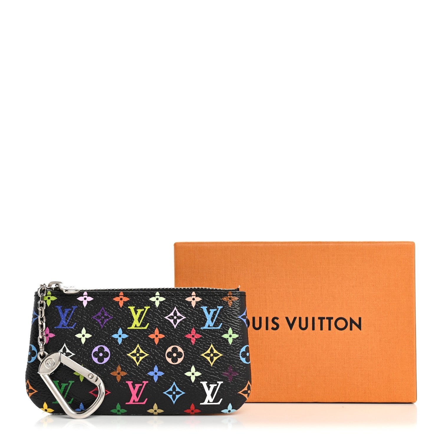LV X TM Monogram Multicolor Key Pouch Black