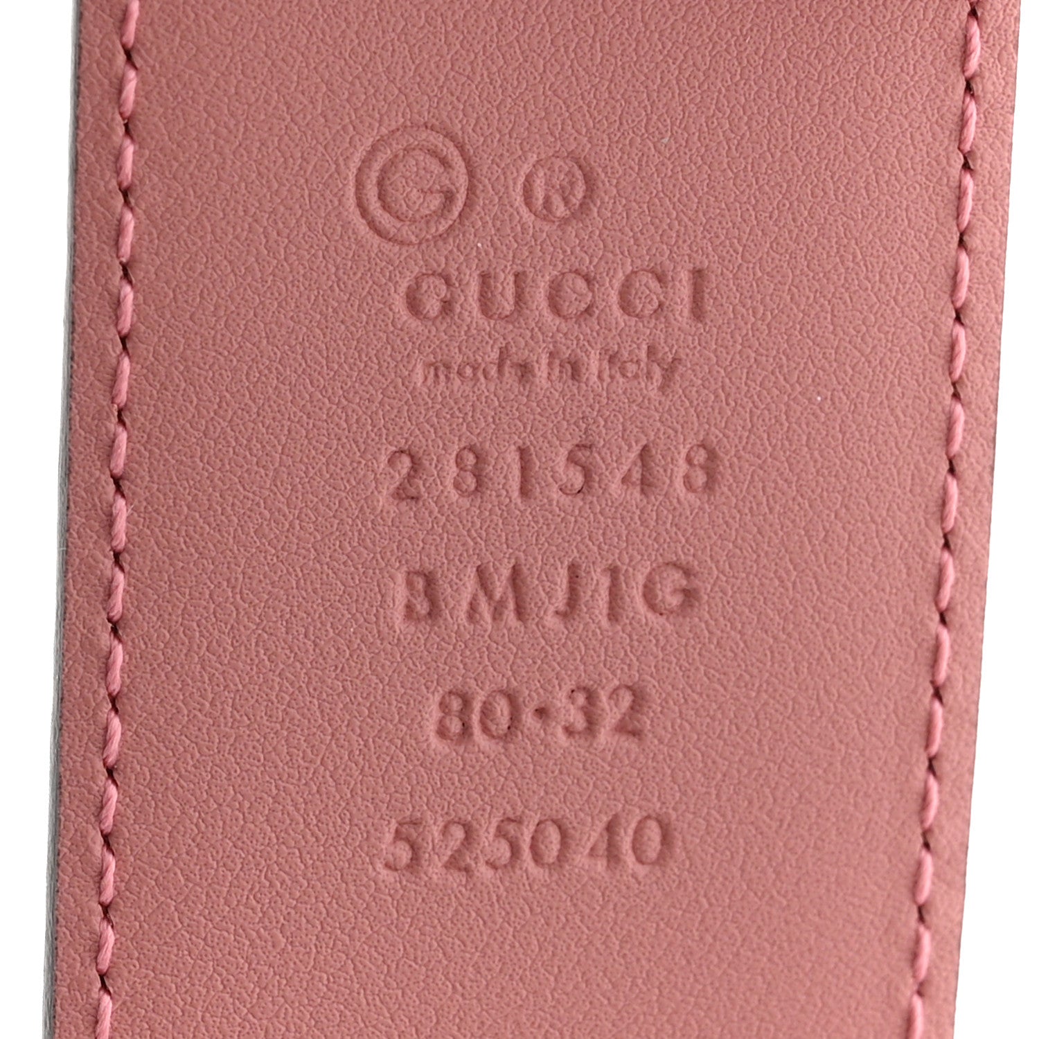 Soft Microguccissima Margaux Calfskin Belt 80 32 Soft Pink