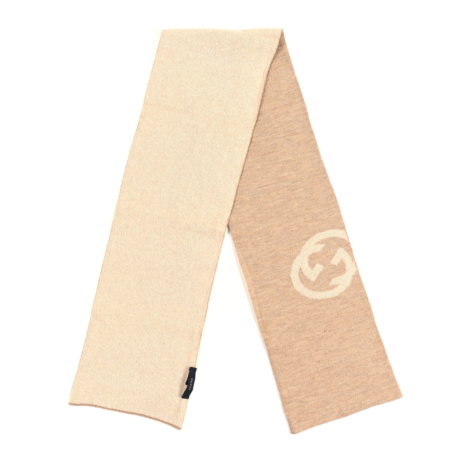 Wool Interlocking G Scarf Beige