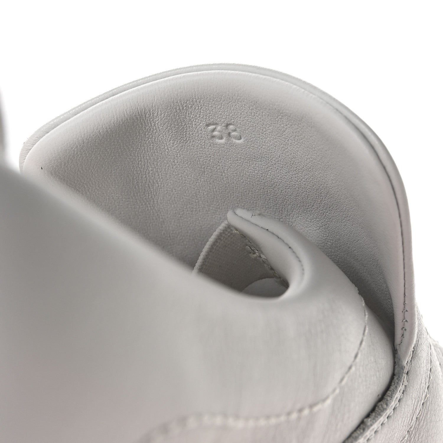 Calfskin Suede Goatskin Kiddy Slip On Sneakers 38 White