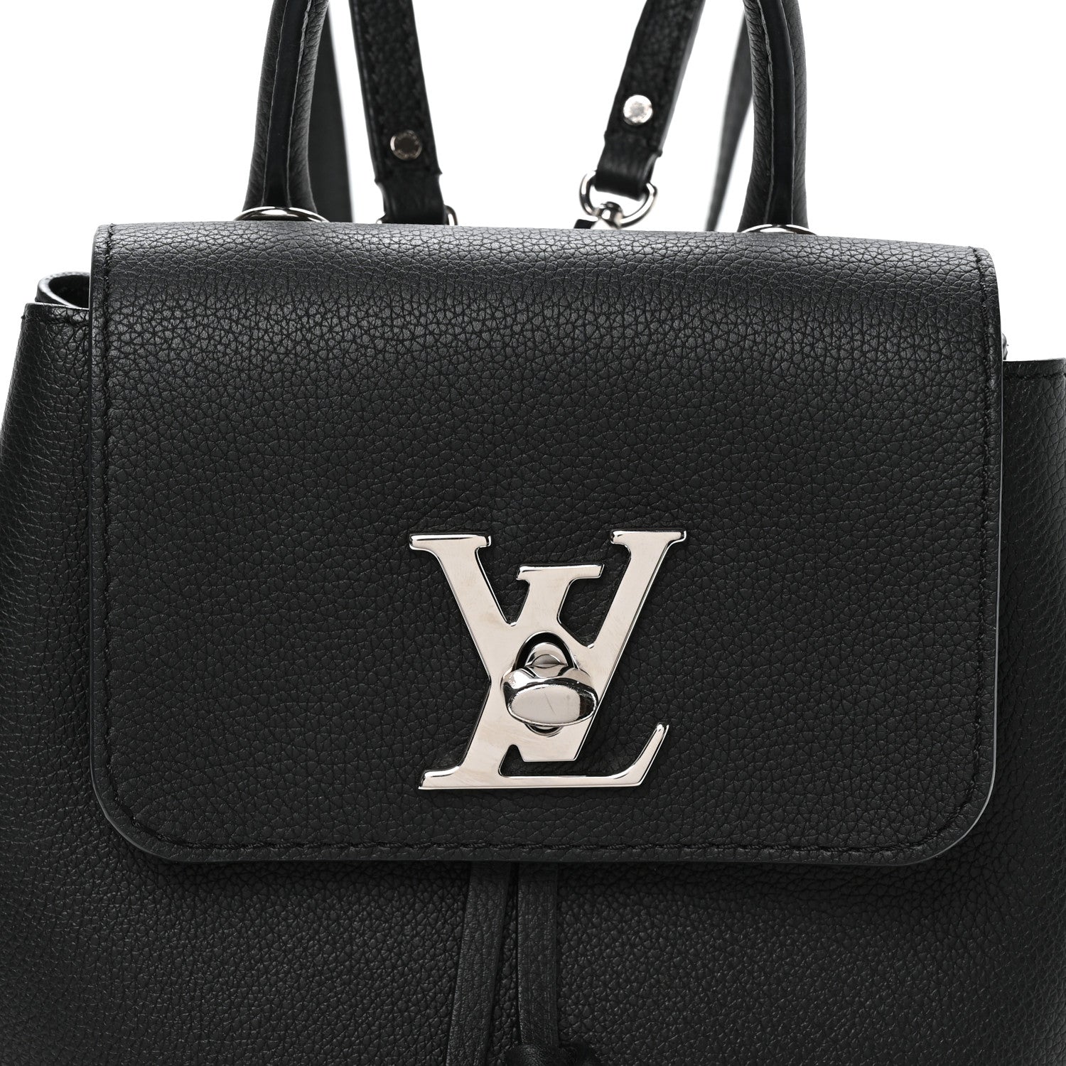 Calfskin Lockme Mini Backpack Black