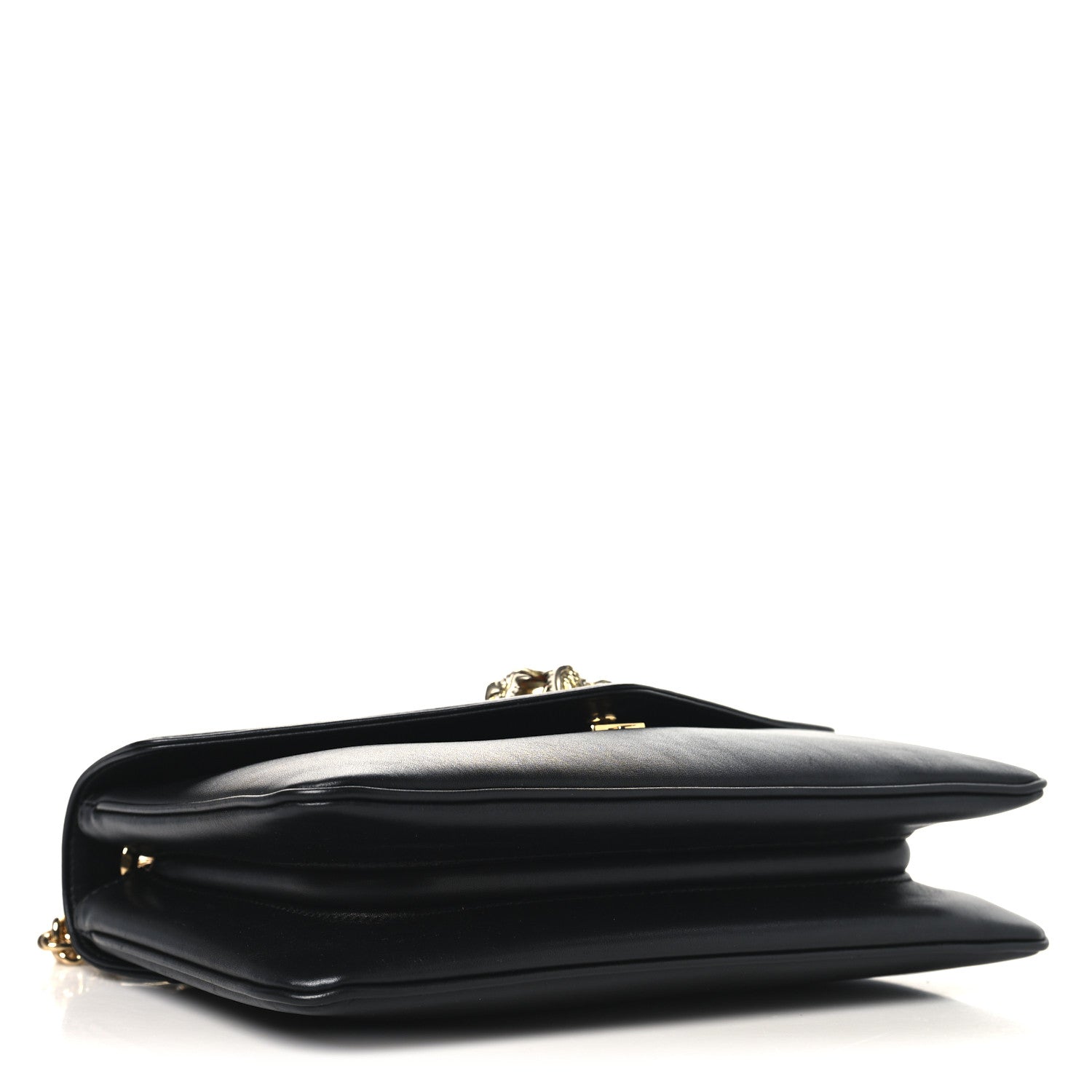 Vitello Palmellato Lux Crystal Medium Rajah Shoulder Bag Black