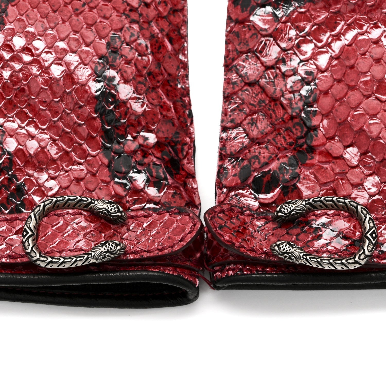 Snakeskin Lambskin Dionysus Gloves 6.5 Red