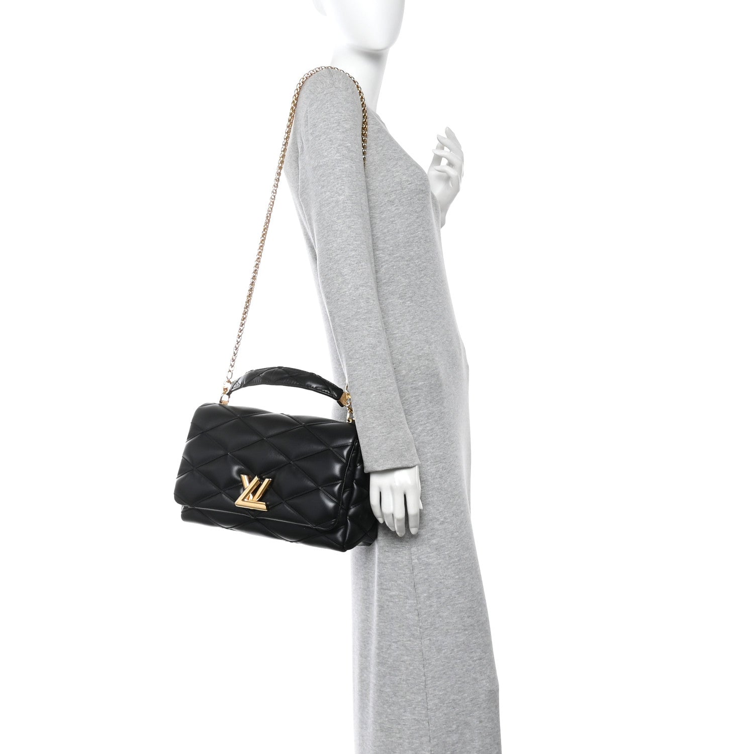 Lambskin Malletage Top Handle GO-14 GM Black