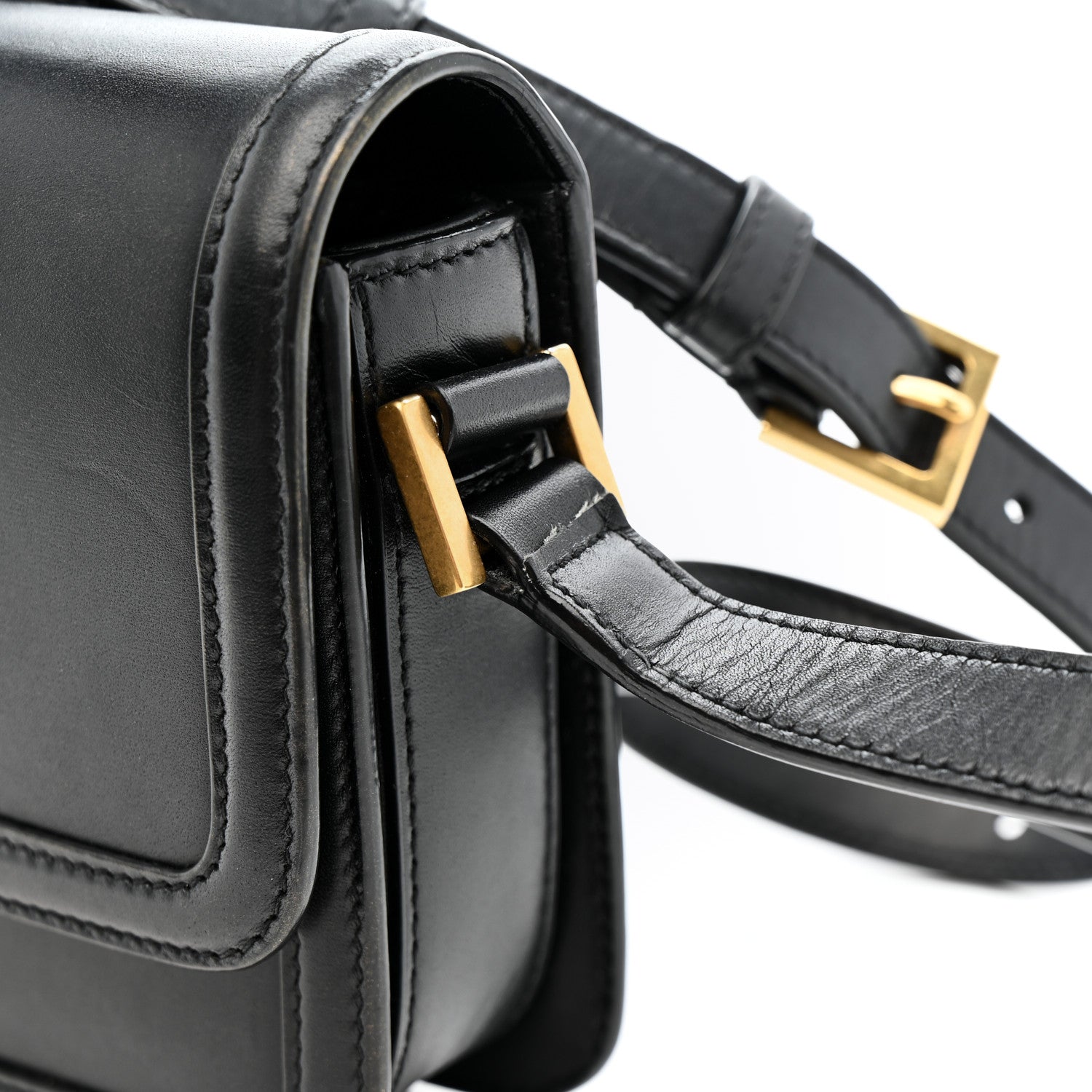 Smooth Calfskin Small Solferino Satchel Black