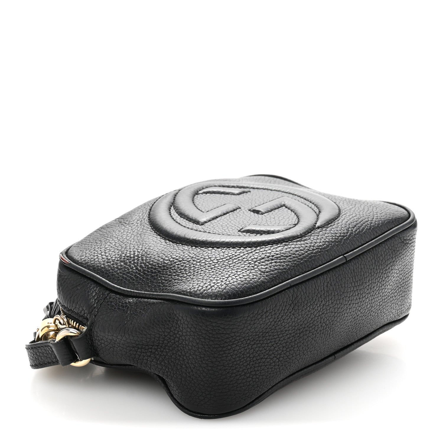 Pebbled Calfskin Small Soho Disco Bag Black