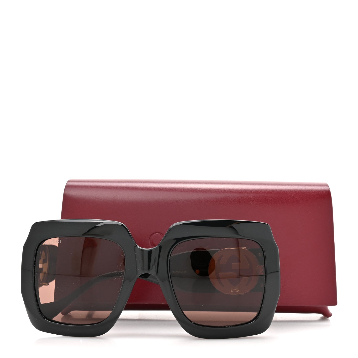 Acetate Square Frame Chain Sunglasses GG1022S Black