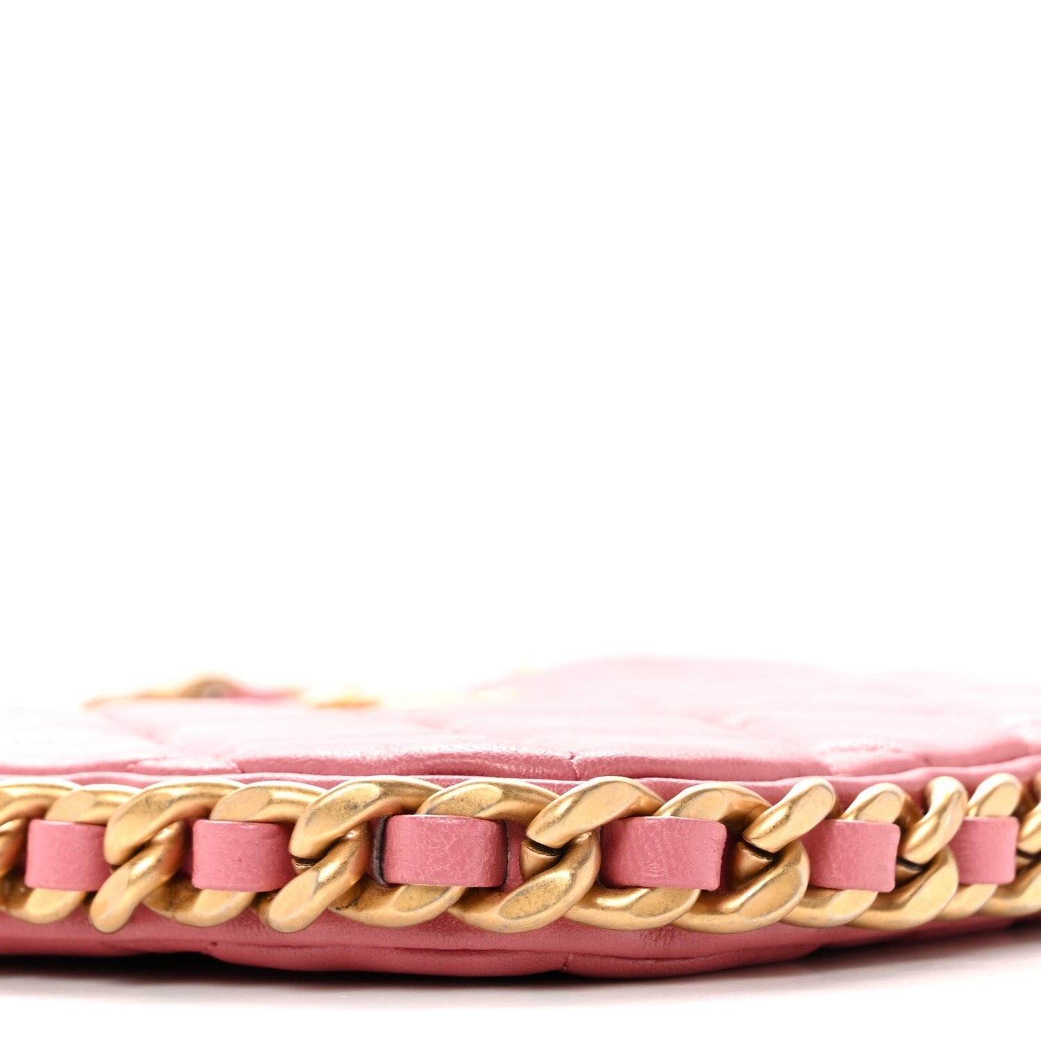Lambskin Quilted Chain Around Top Handle Mini Bag Pink