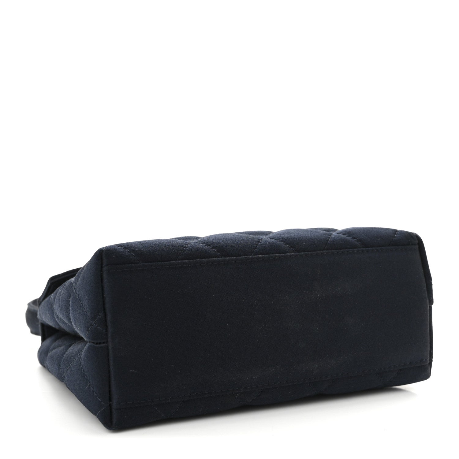 Satin Quilted Kelly Flap Bag Navy