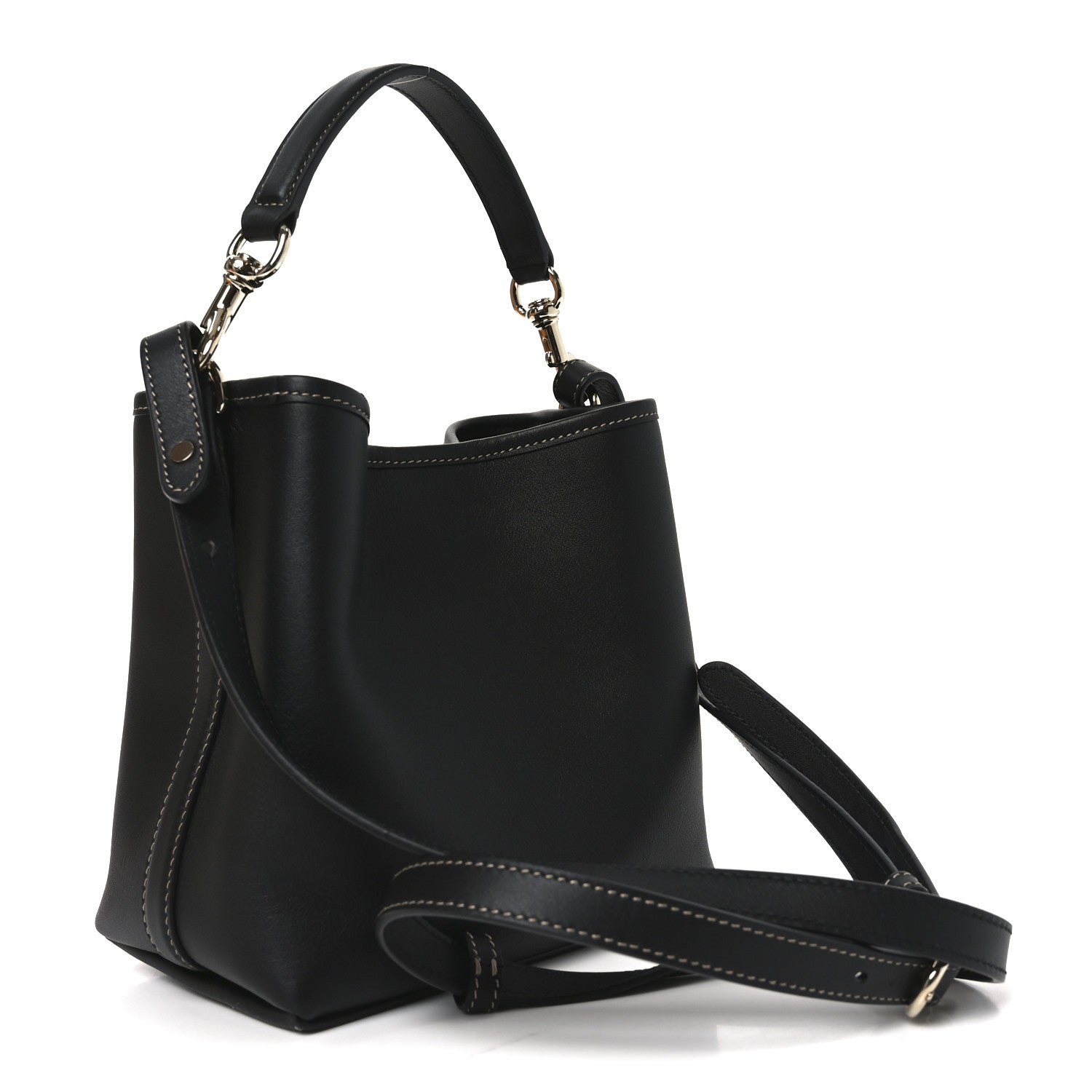 GG Calfskin Emblem Mini Bucket Bag Black