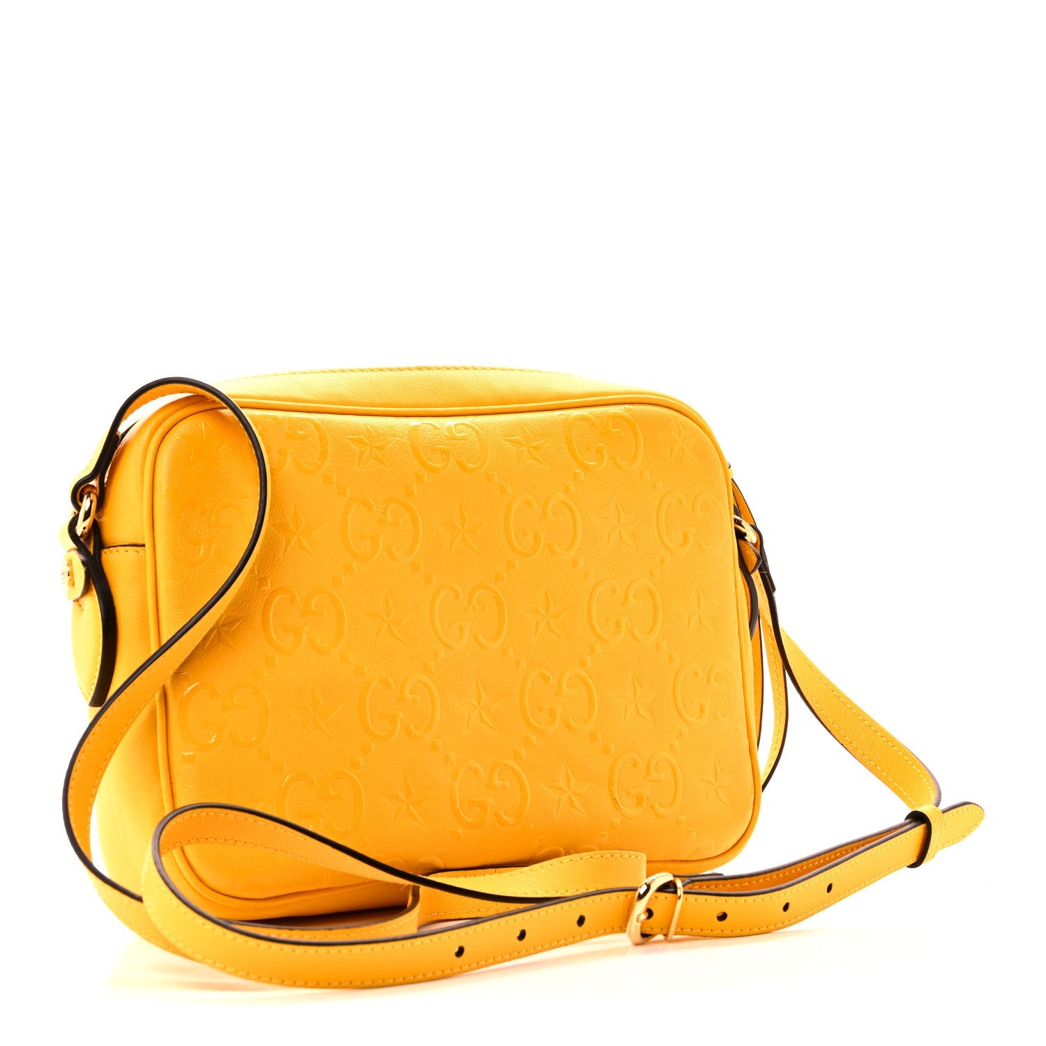 Wonka Grain Calfskin GG Monogram Star Embossed Small GG Shoulder Bag Stone Topaz