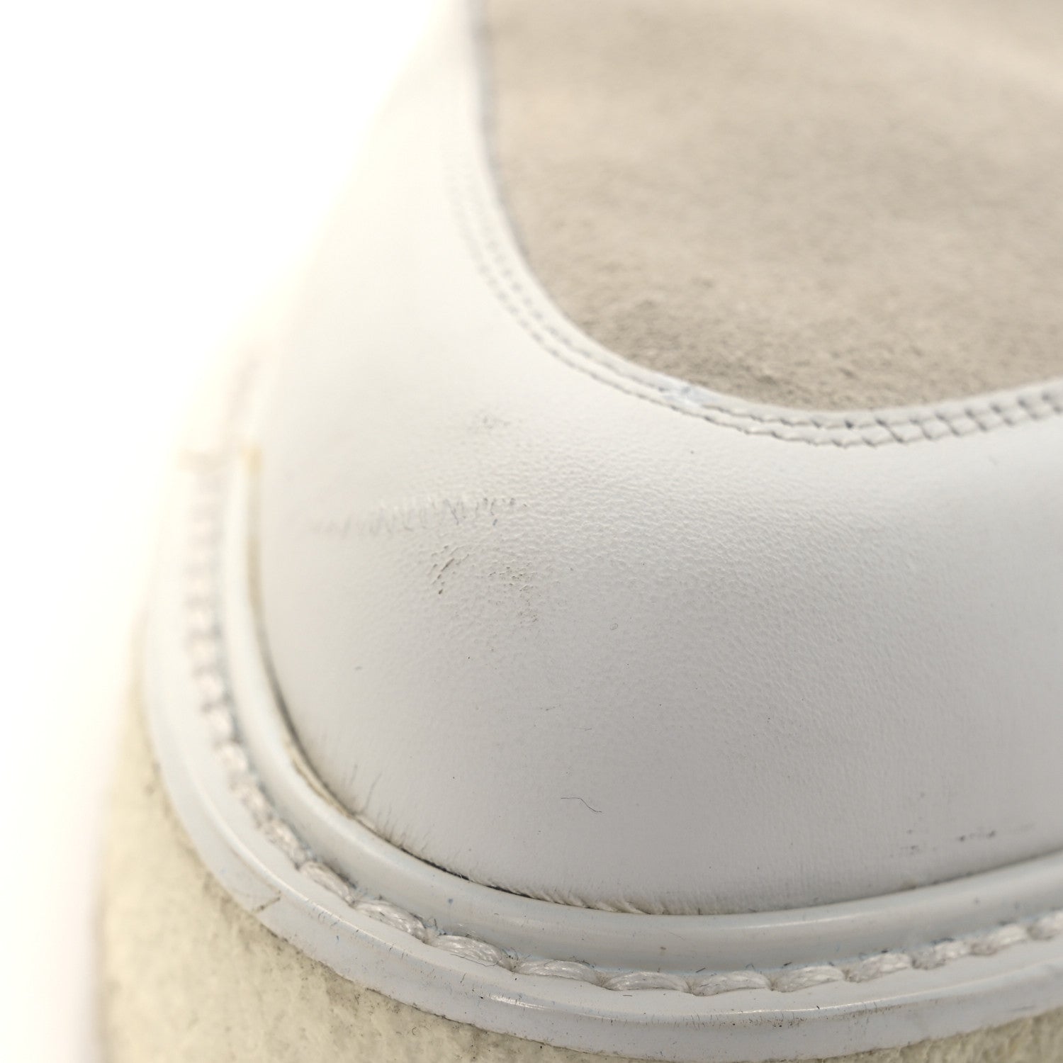 Calfskin Suede Mens Creeper Ankle Boots 9 White