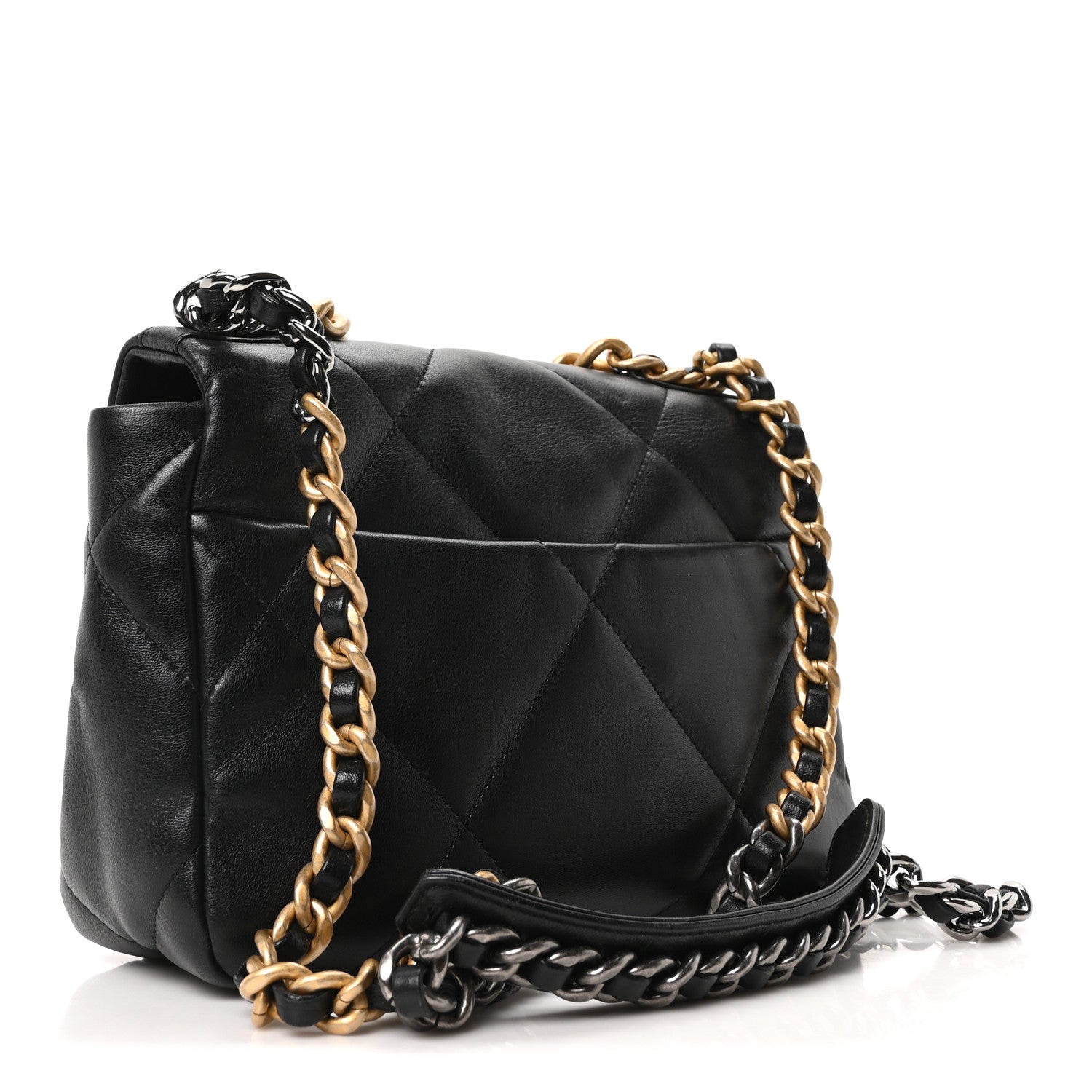 Lambskin Quilted Medium Chanel 19 Flap Black
