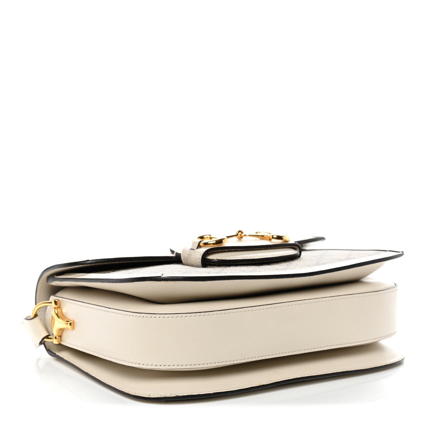 GG Supreme Monogram Horsebit 1955 Shoulder Bag Beige Mystic White