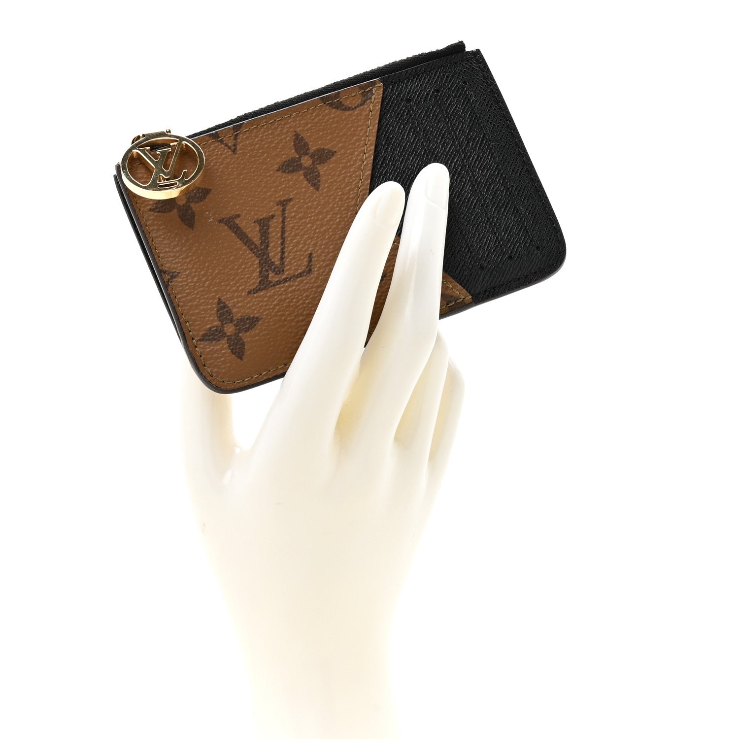 Reverse Monogram Zipped Romy Card Holder