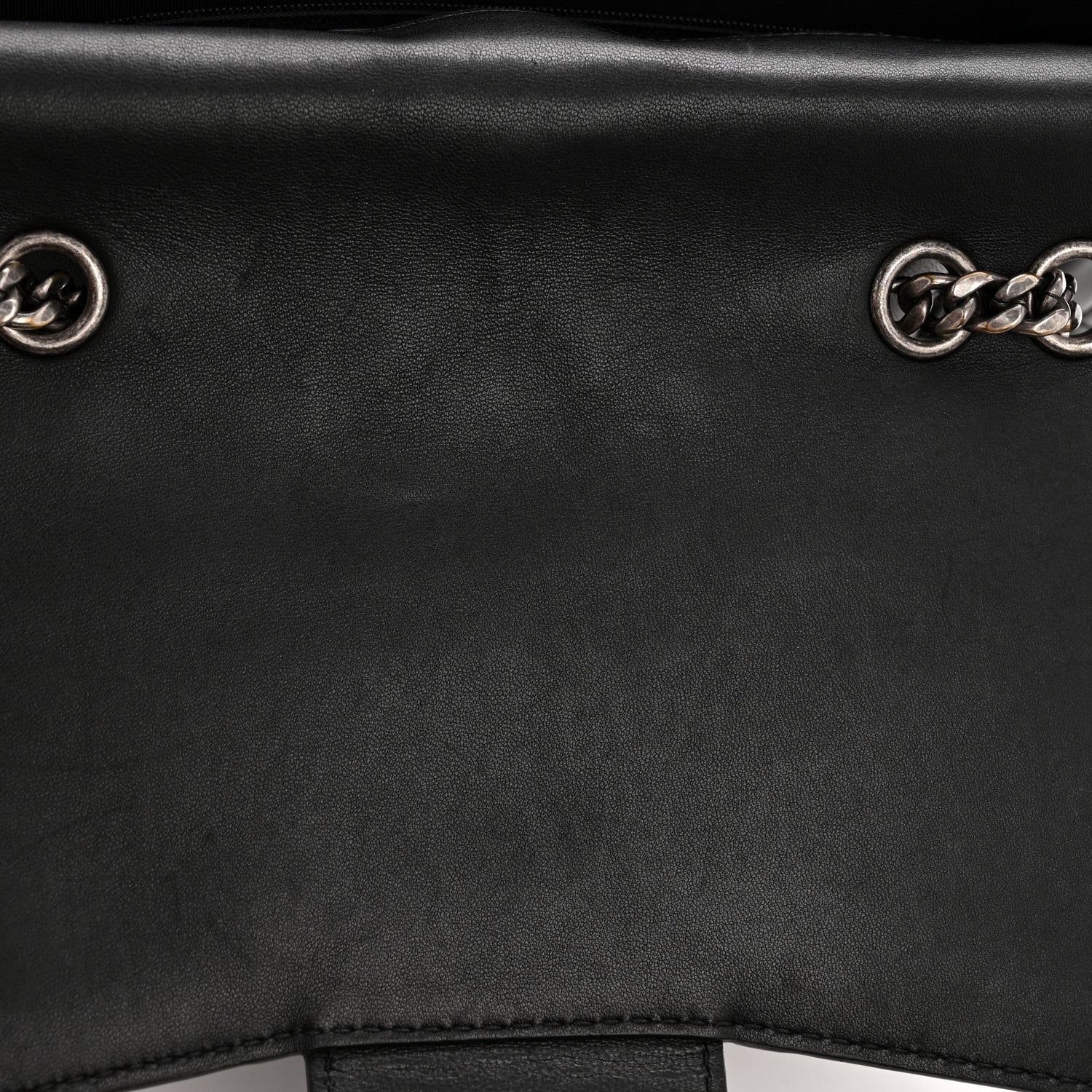 Lambskin Quilted Large Natural CC Flap Black