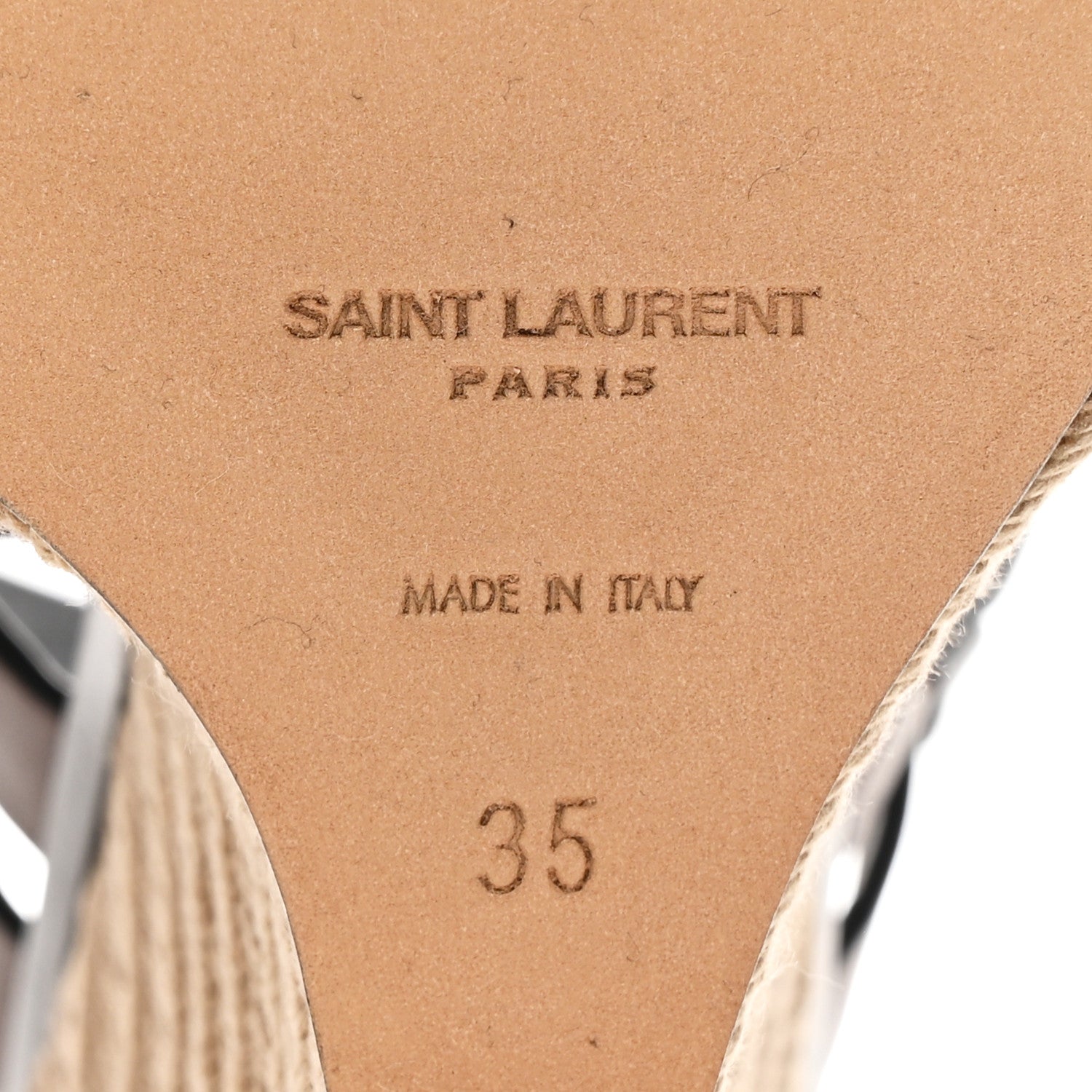 Calfskin Espadrille Wedges 35 Brown