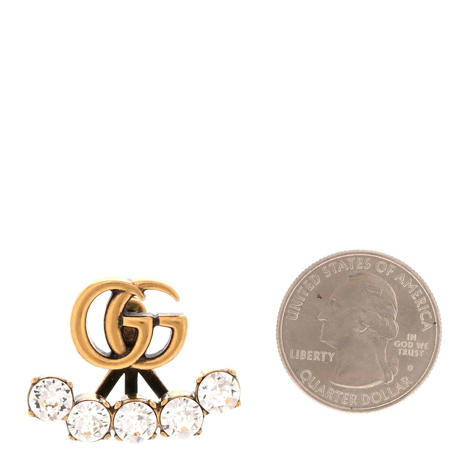 Crystal Single GG Earring Gold