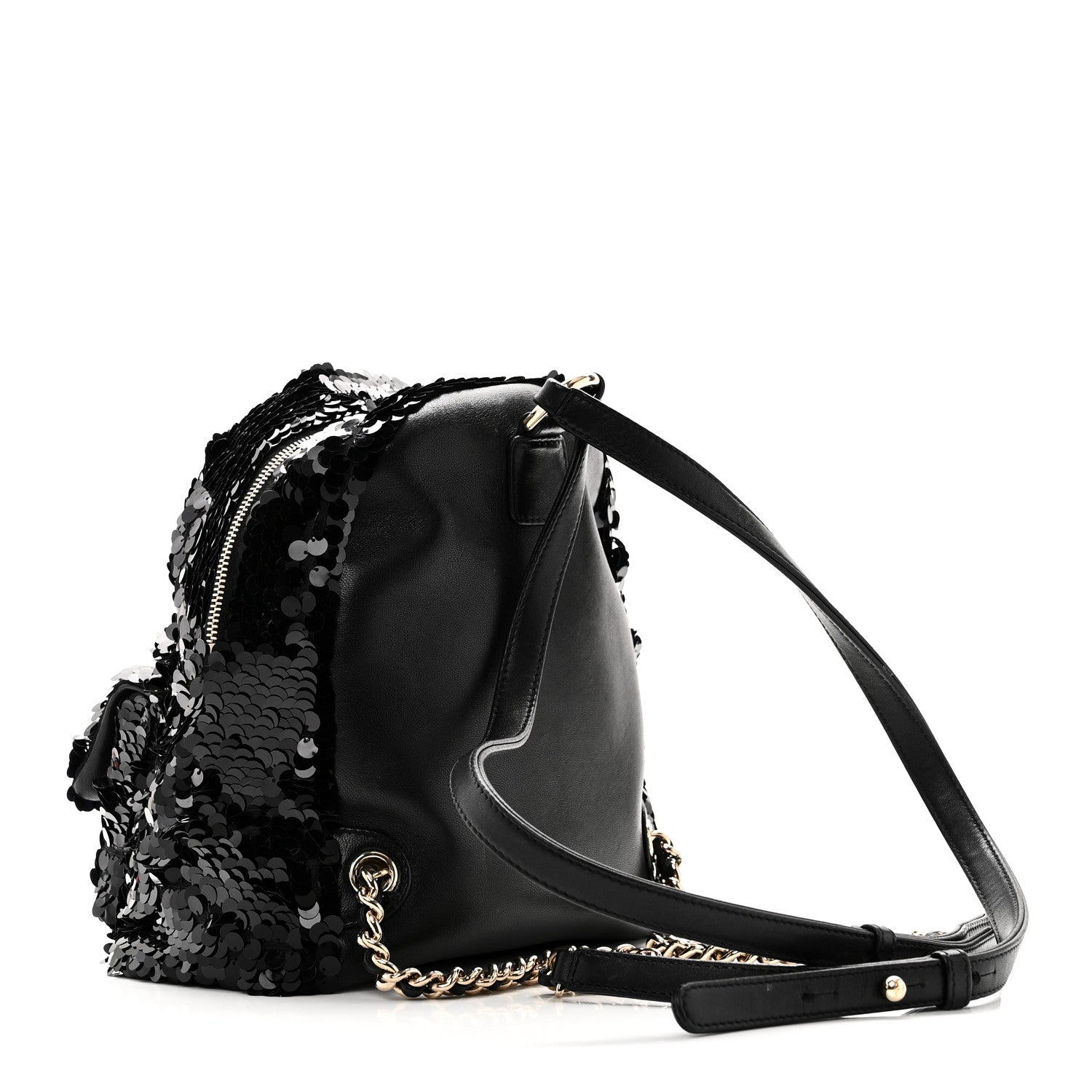 Sequin Lambskin CC Backpack Black