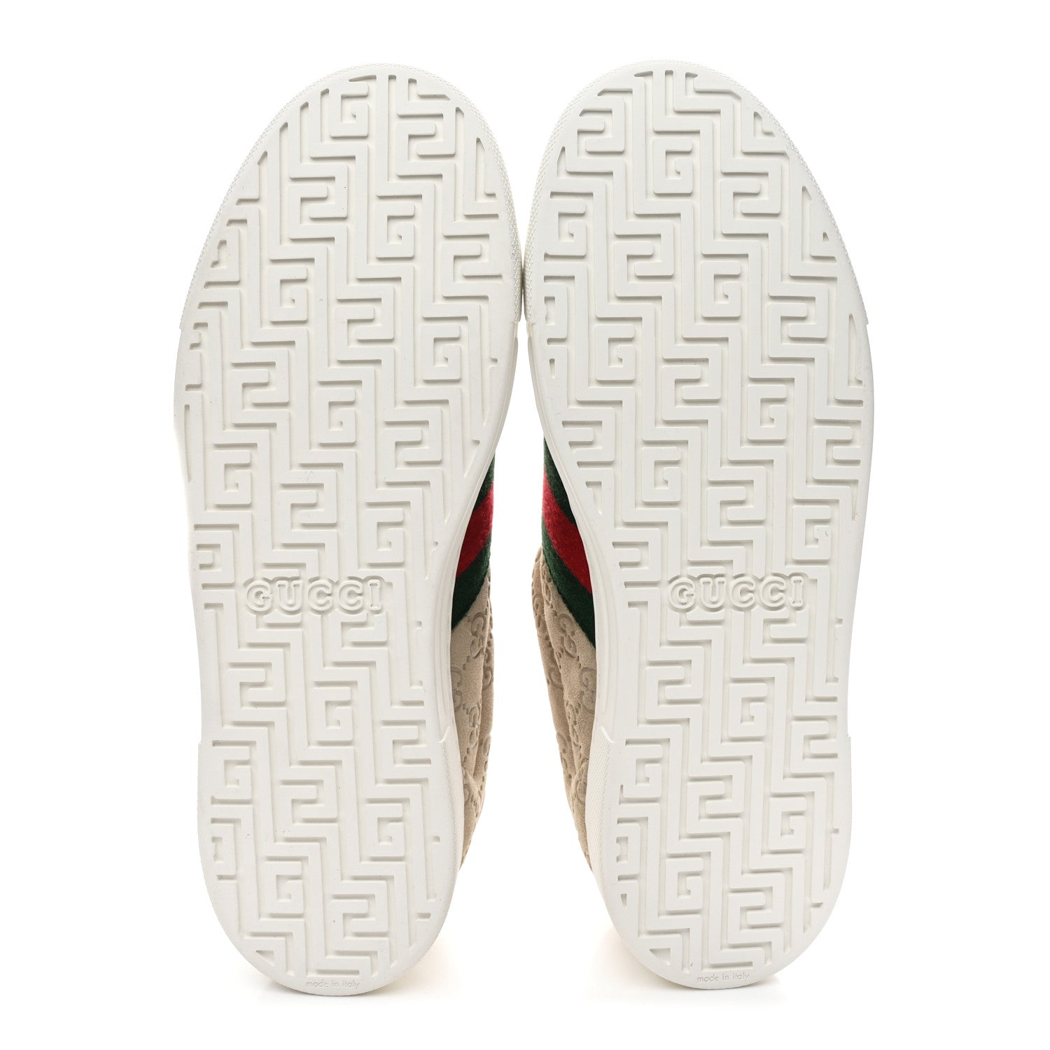 GG Suede Monogram Web Mens Sneakers 9 Oatmeal Mystic White