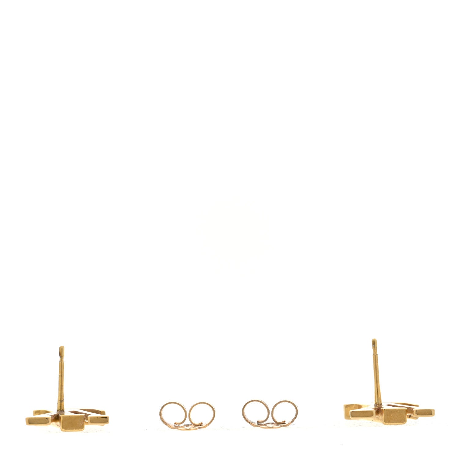 Metal Enamel LV Iconic Earrings Gold