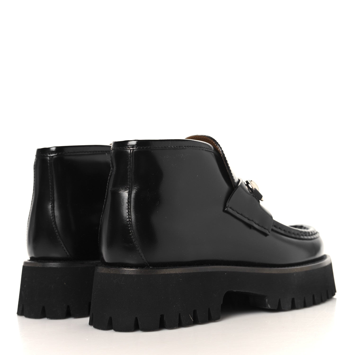Cordovan Lux Womens Horsebit Platform Ankle Boots 36 Black