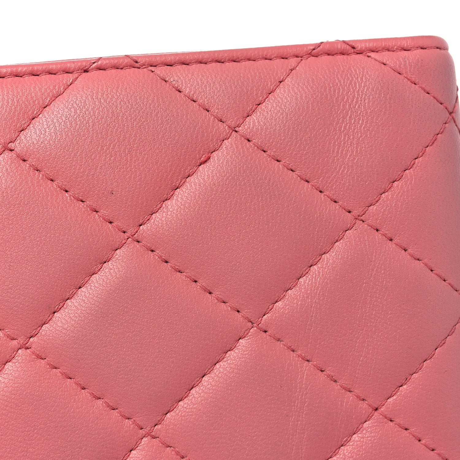 Lambskin Quilted Yen Wallet Pink