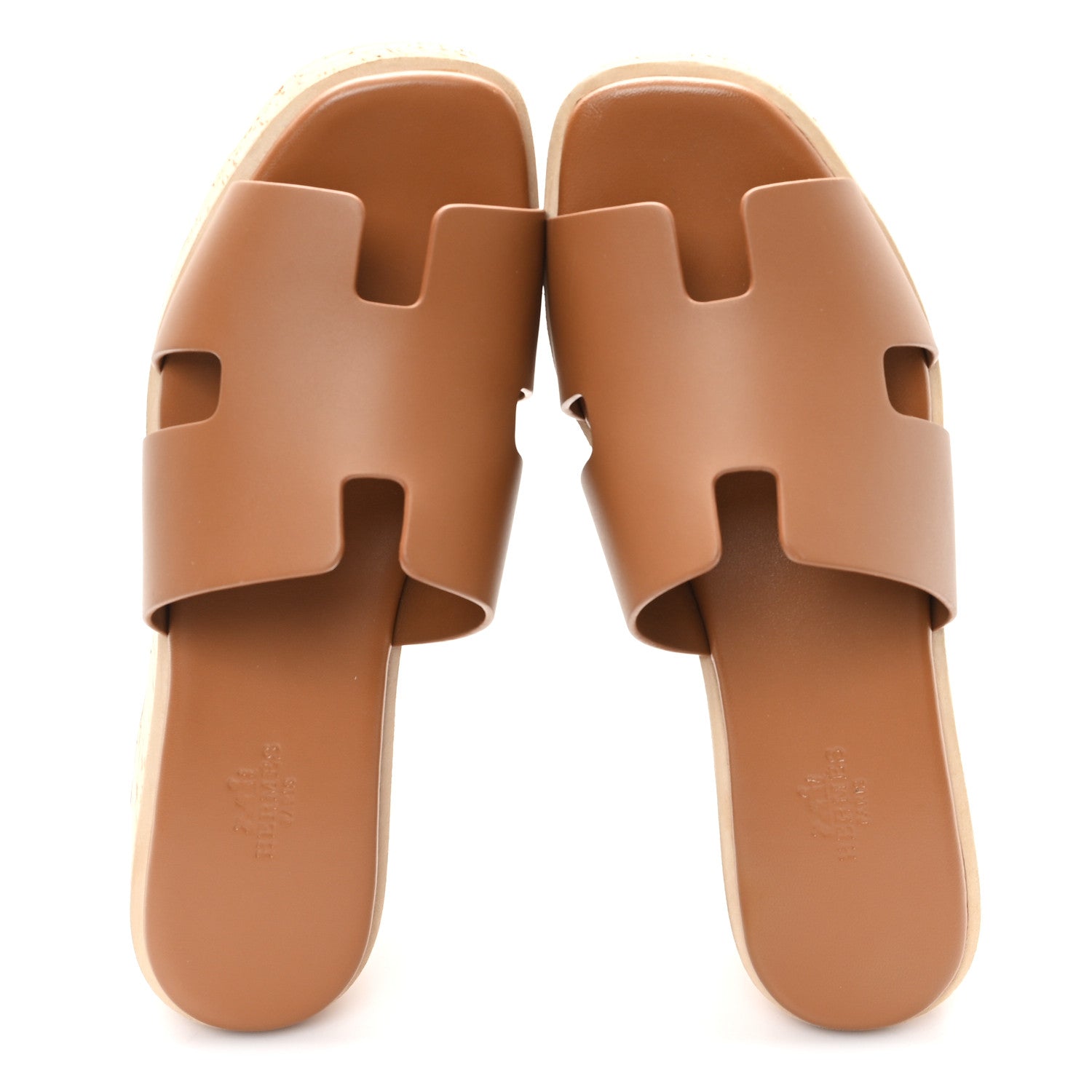 Calfskin Cork Eze 30 Sandals 38 Marron Glaise