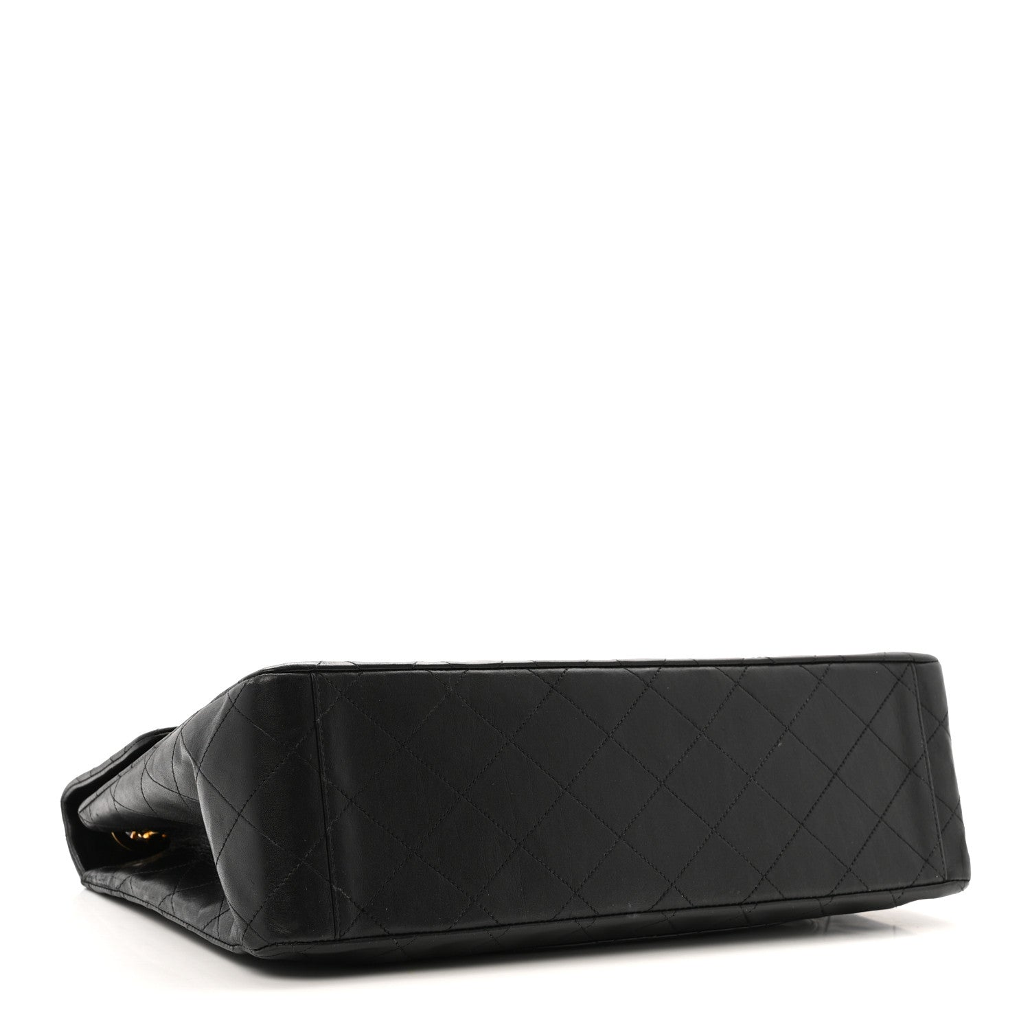 Lambskin Quilted XL Jumbo Single Flap Black