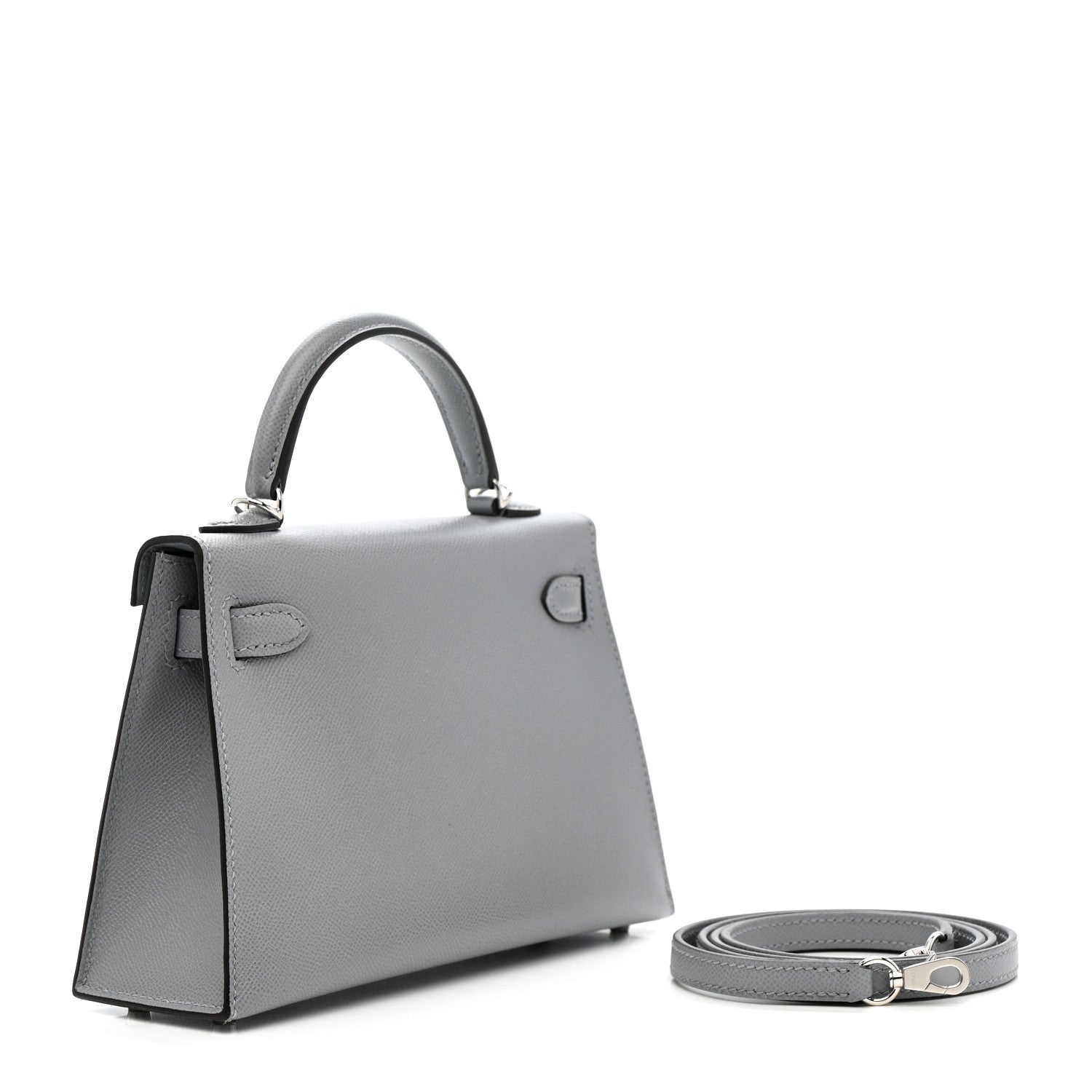 Madame Calfskin Mini Kelly Sellier 20 Gris Pantin