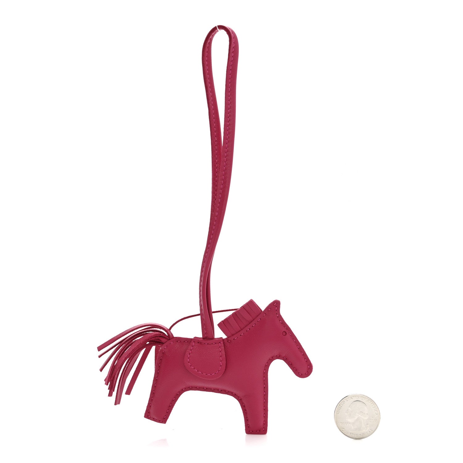 Milo Lambskin Grigri Rodeo Horse Bag Charm PM Rose Mexico