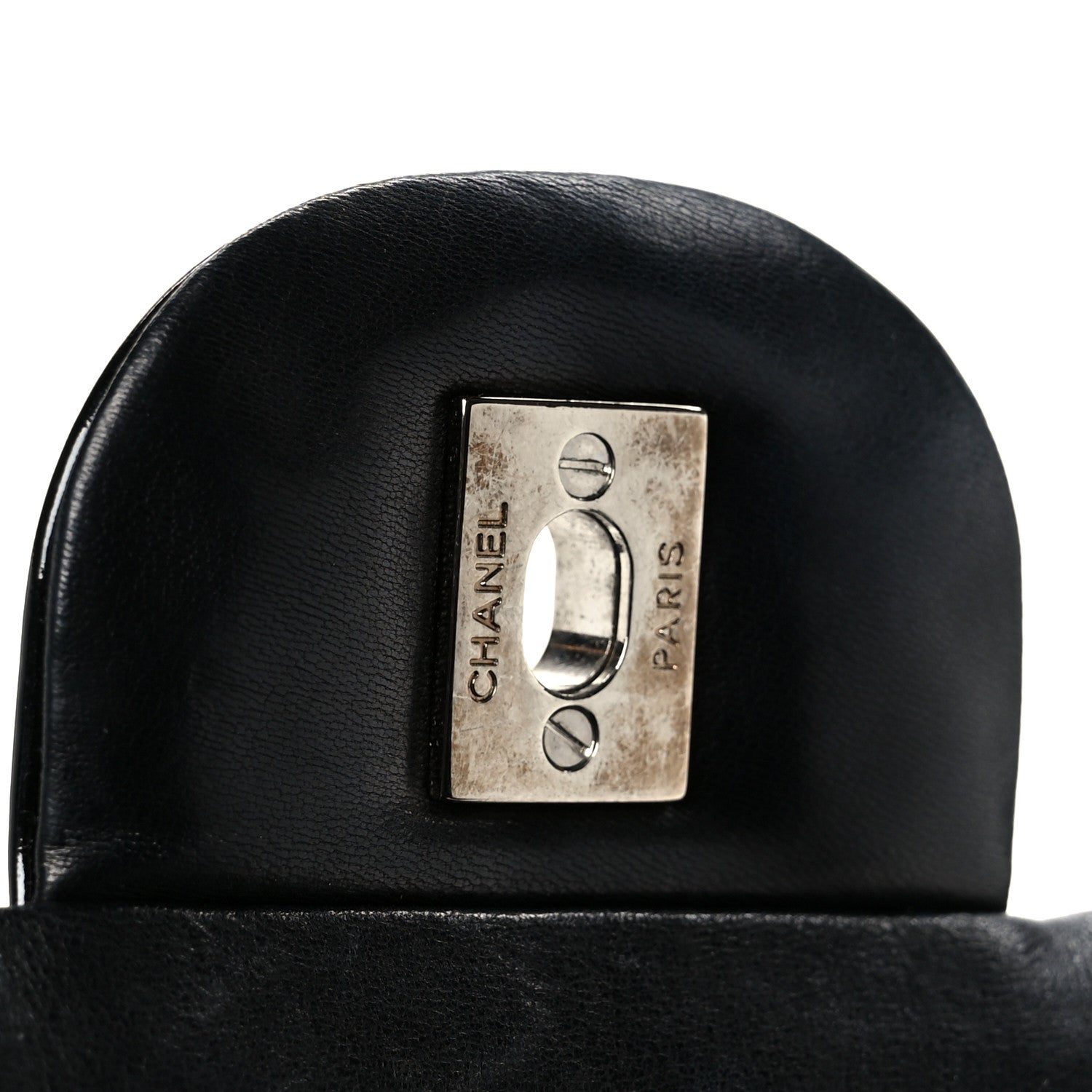 Patent Quilted Maxi Double Flap Black