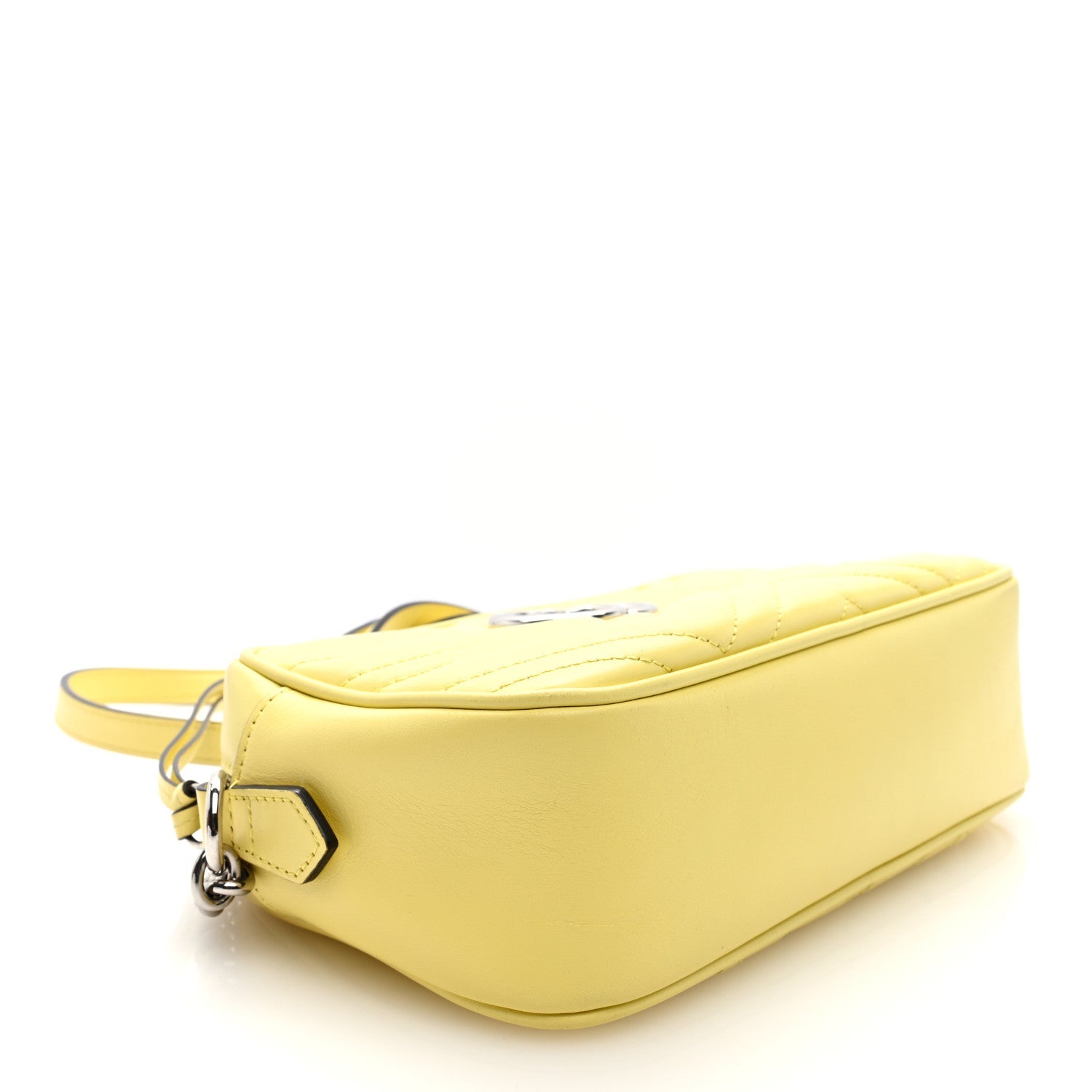 Calfskin Matelasse Small GG Marmont Chain Shoulder Bag Banana