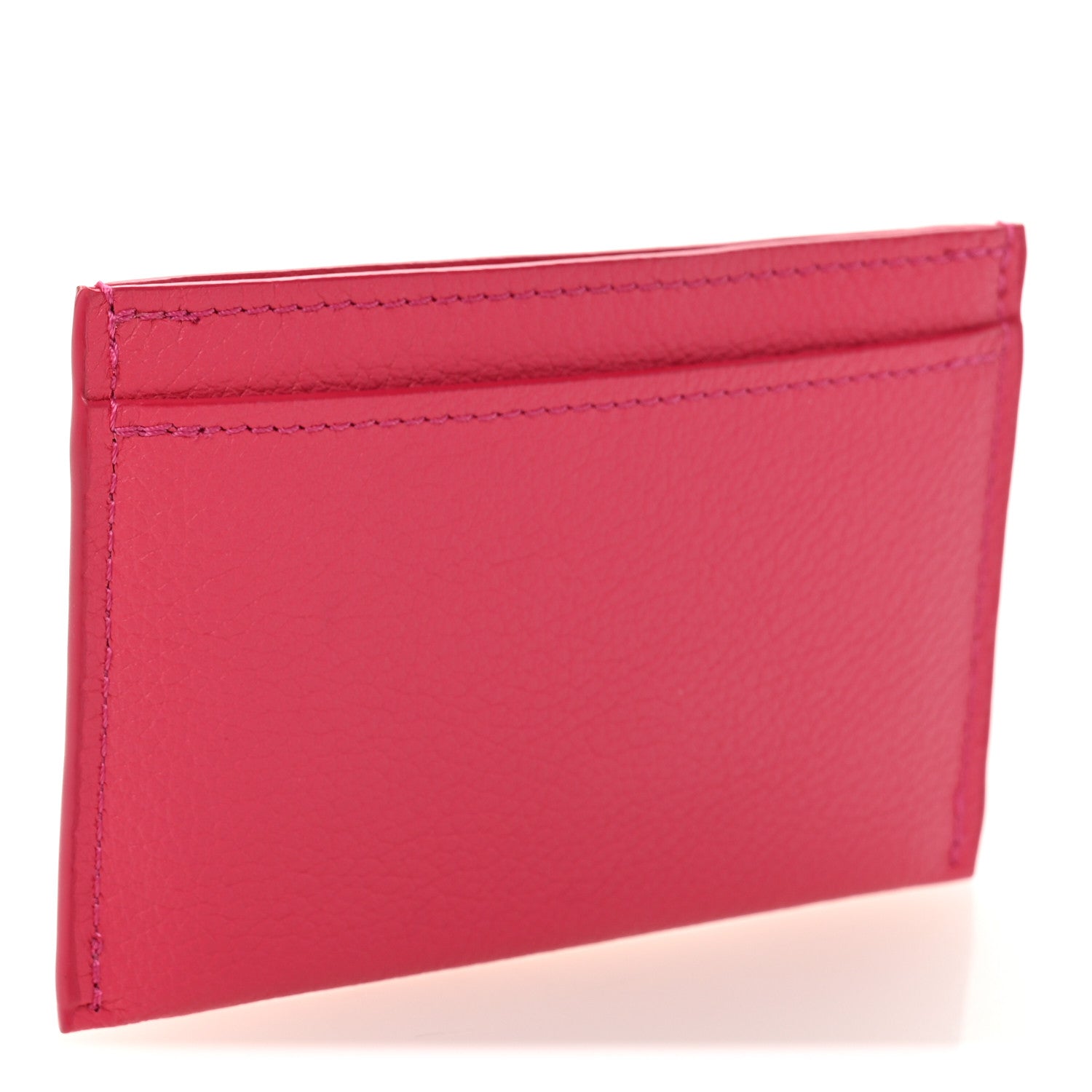 Calfskin Lockme Card Holder Hot Pink