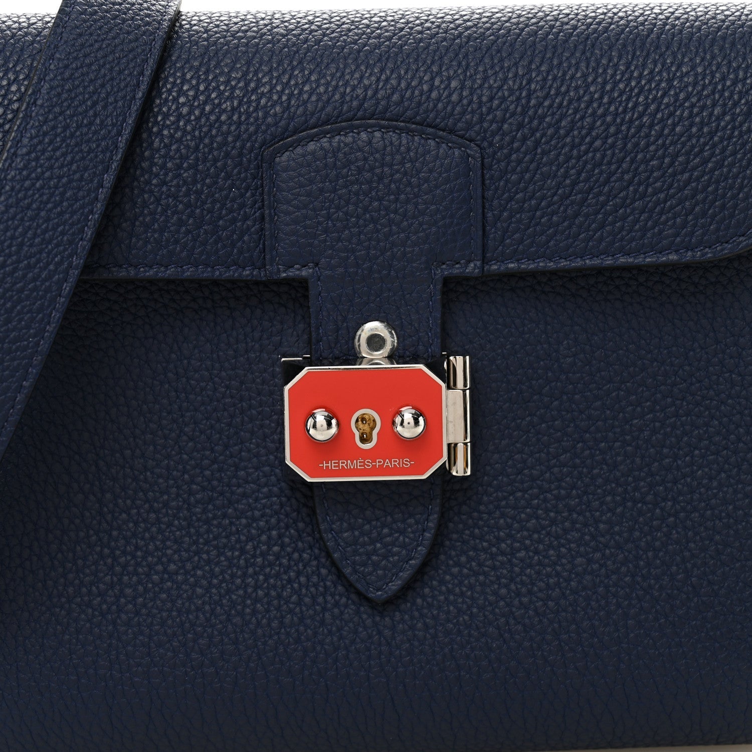 Togo Laque Sac A Depeches 21 Messenger Bag Bleu Saphir Orange Graffiti