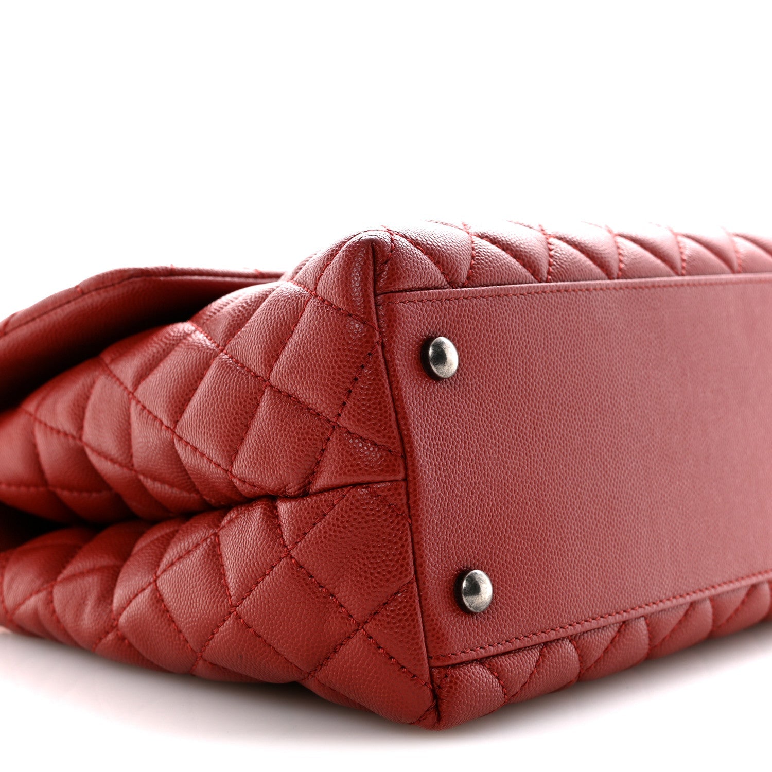 Caviar Quilted Medium Coco Handle Flap Red