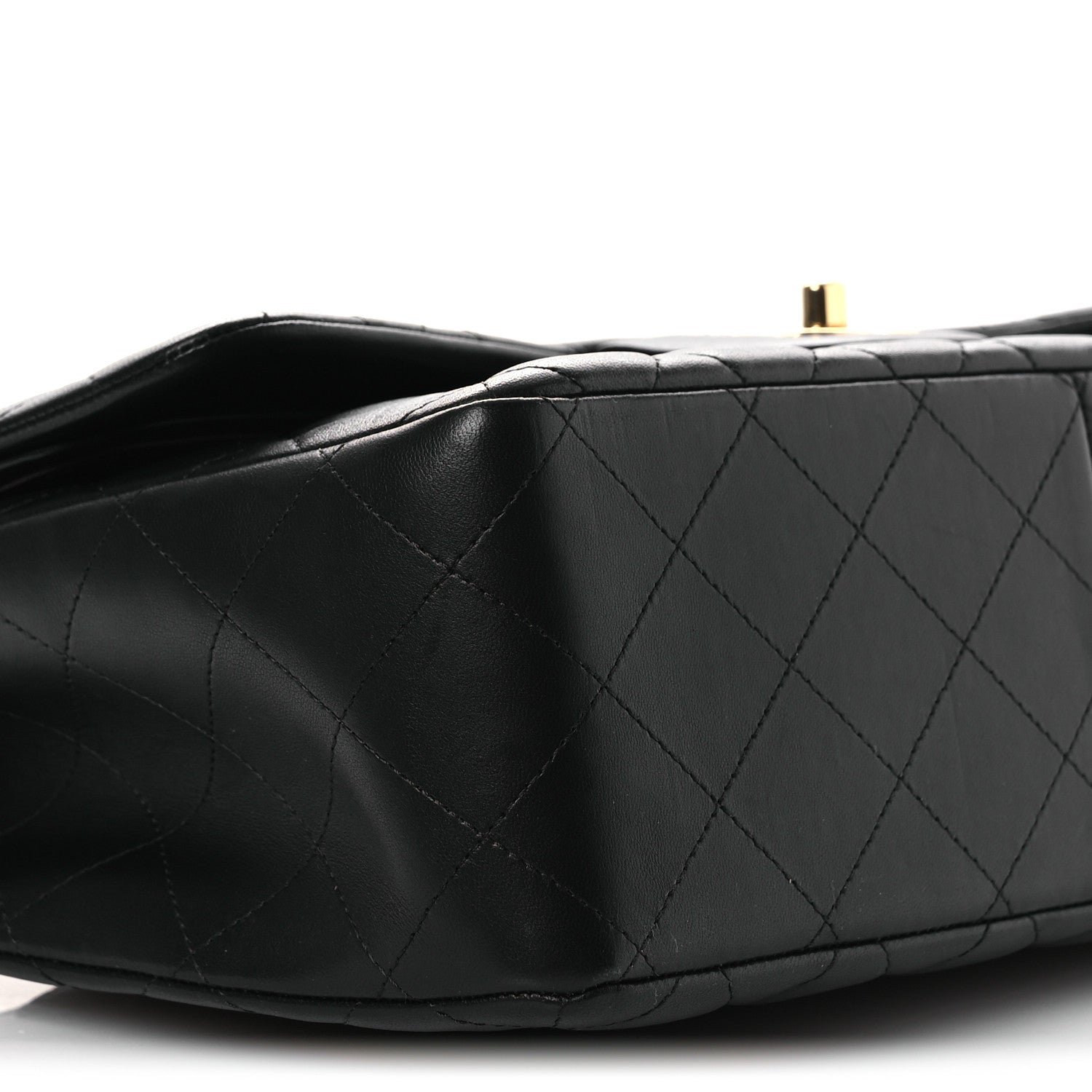 Lambskin Quilted Jumbo Double Flap Black