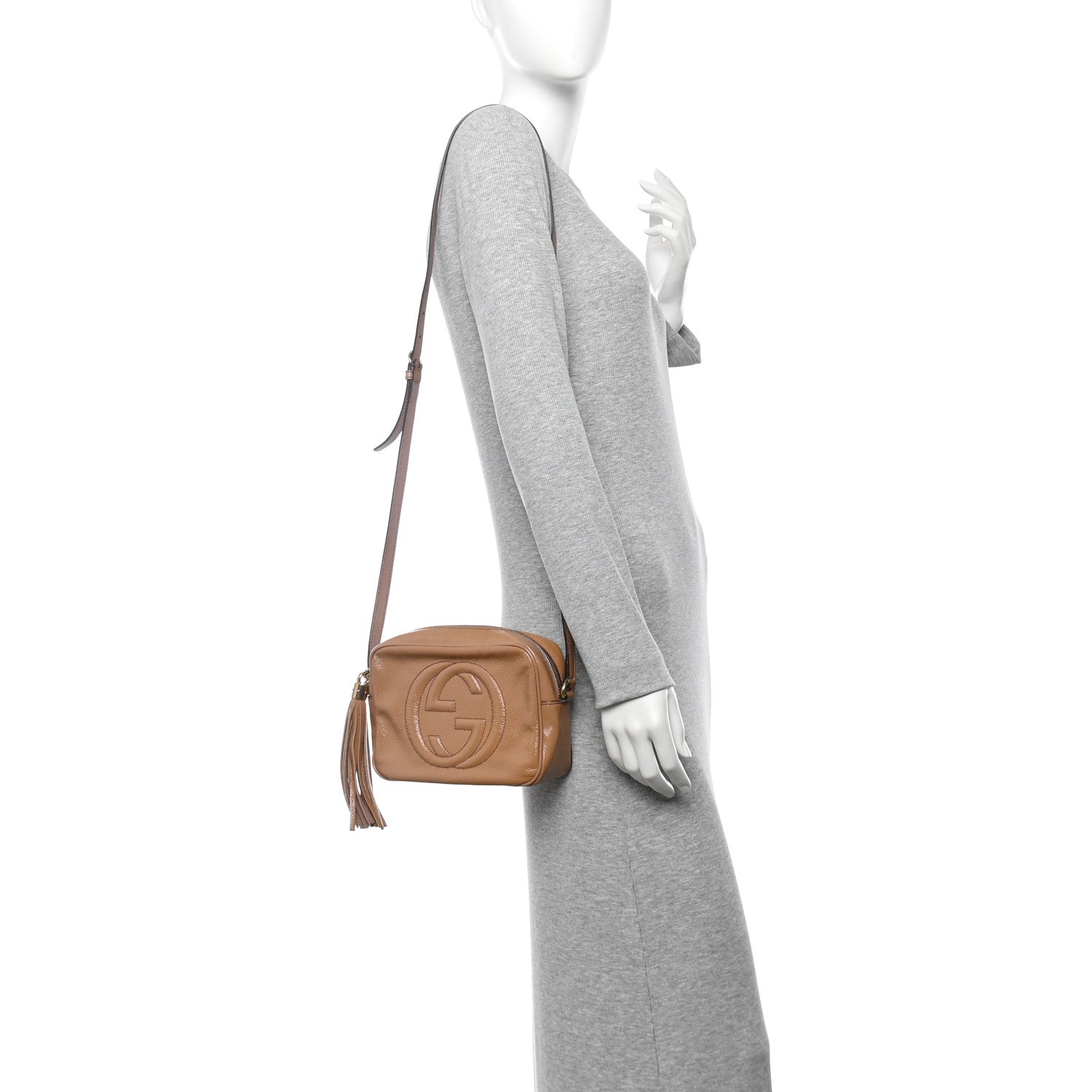 Vernice Naplack Small Soho Disco Bag Dark Cipria