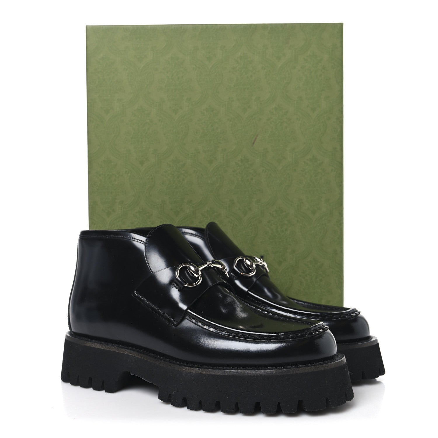 Cordovan Lux Womens Horsebit Platform Ankle Boots 38.5 Black