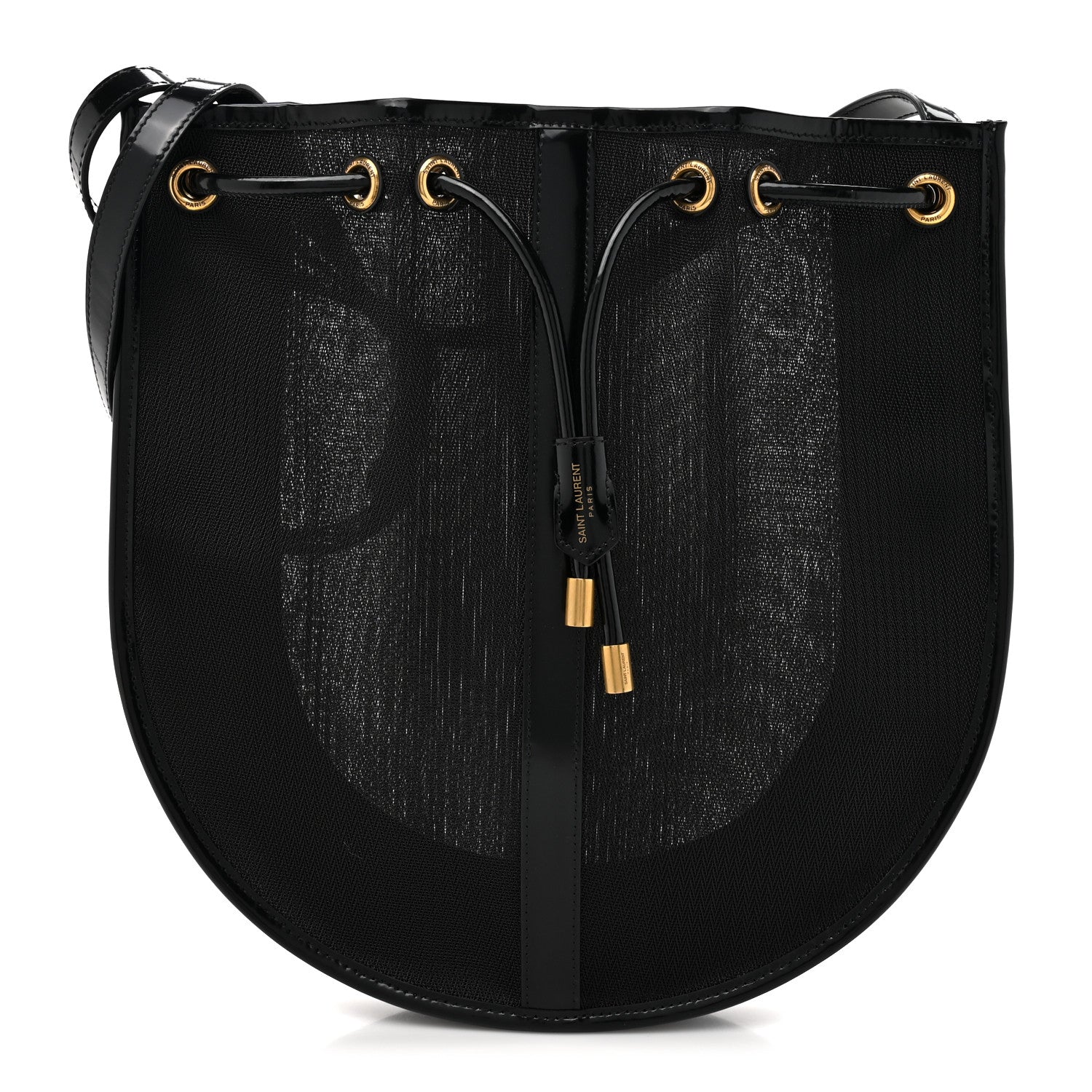 Mesh Patent Daryl Shoulder Bag Black