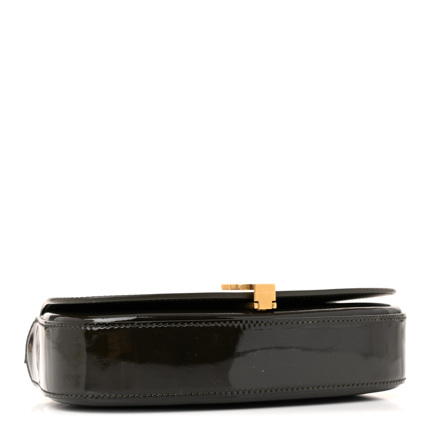 Patent Calfskin Mini Voltaire Shoulder Bag Dark Vineyard Green