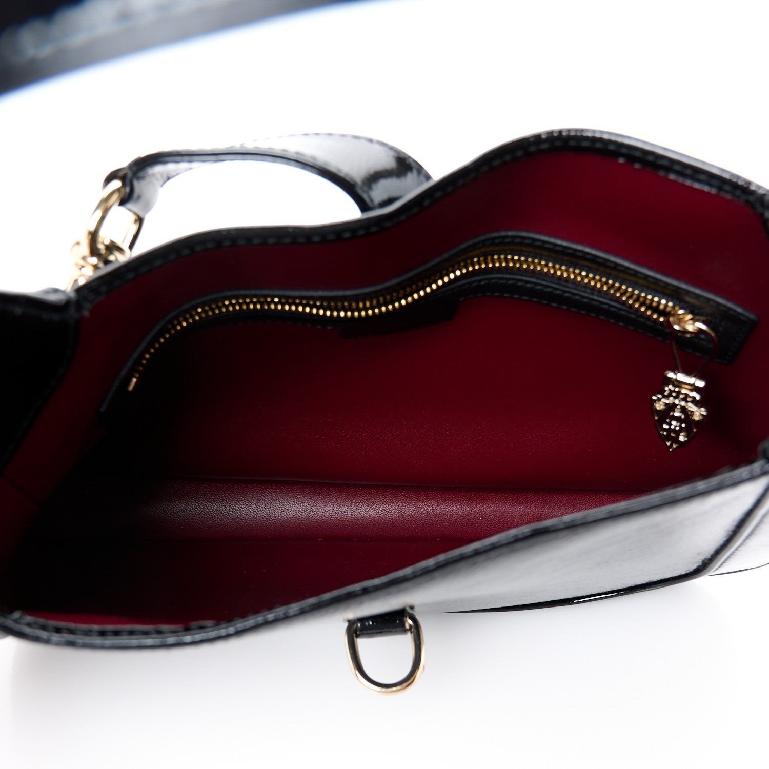 Patent Calfskin Small Jackie Shoulder Bag Black
