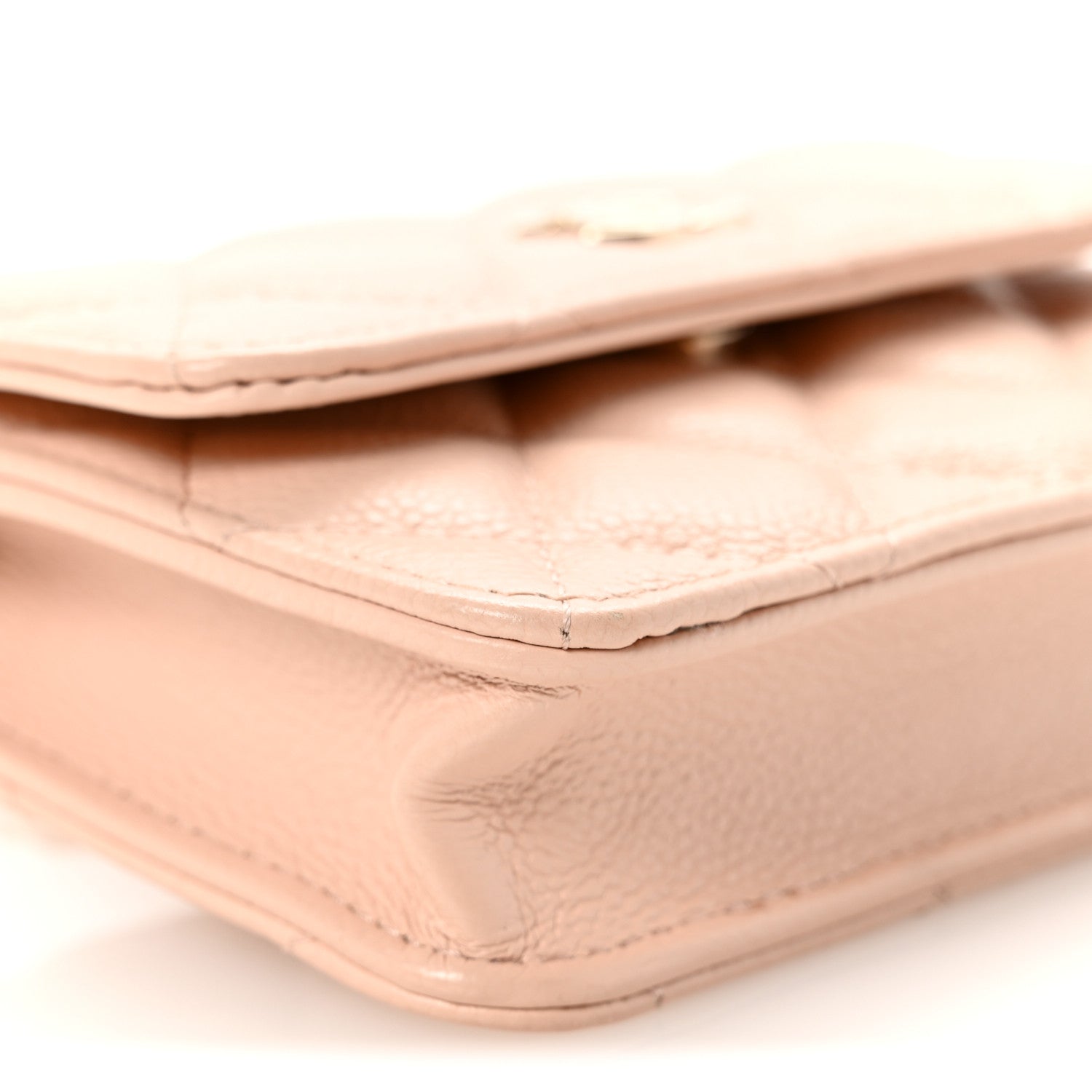 Caviar Quilted Mini Chain Belt Bag Light Beige