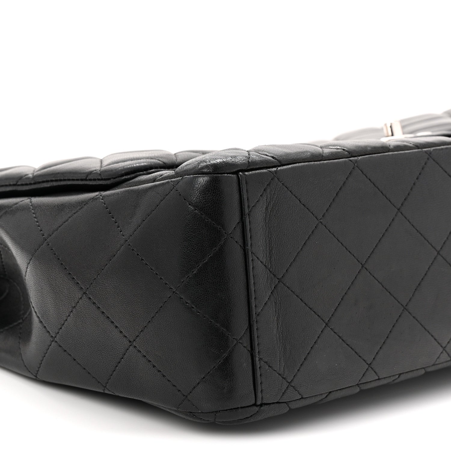 Lambskin Quilted Maxi Single Flap Black