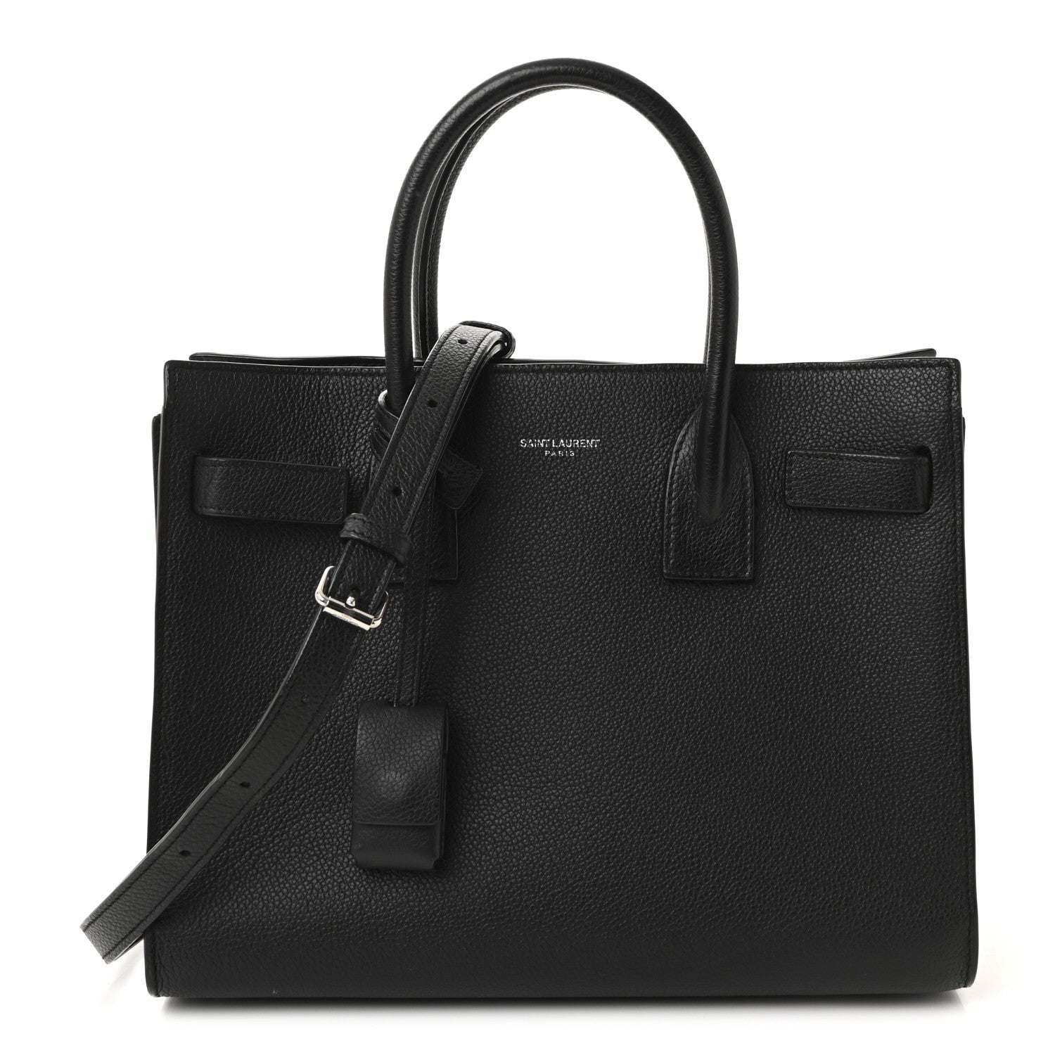 Grained Calfskin Baby Sac De Jour Black