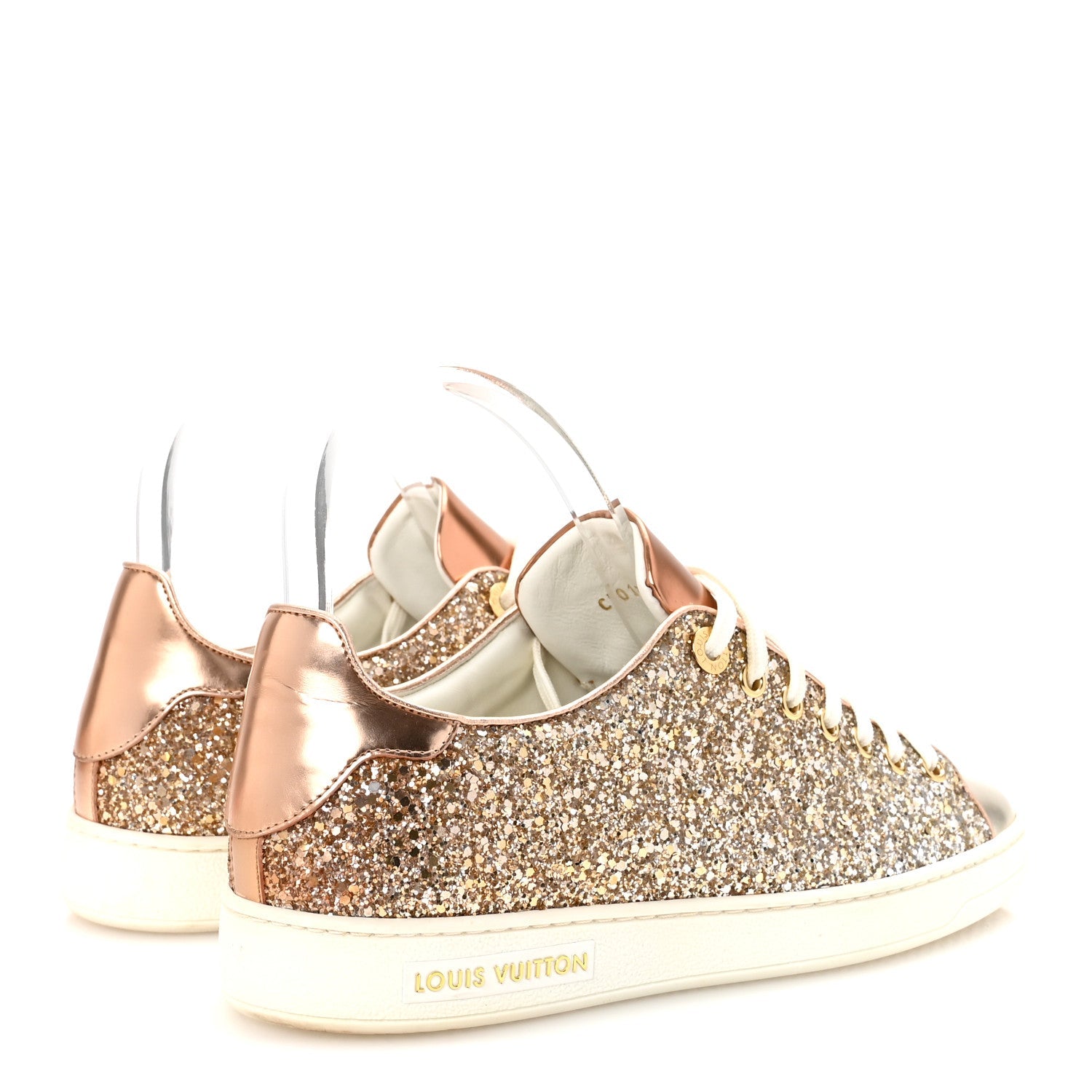 Metallic Glitter Frontrow Sneakers 37 Rose Gold