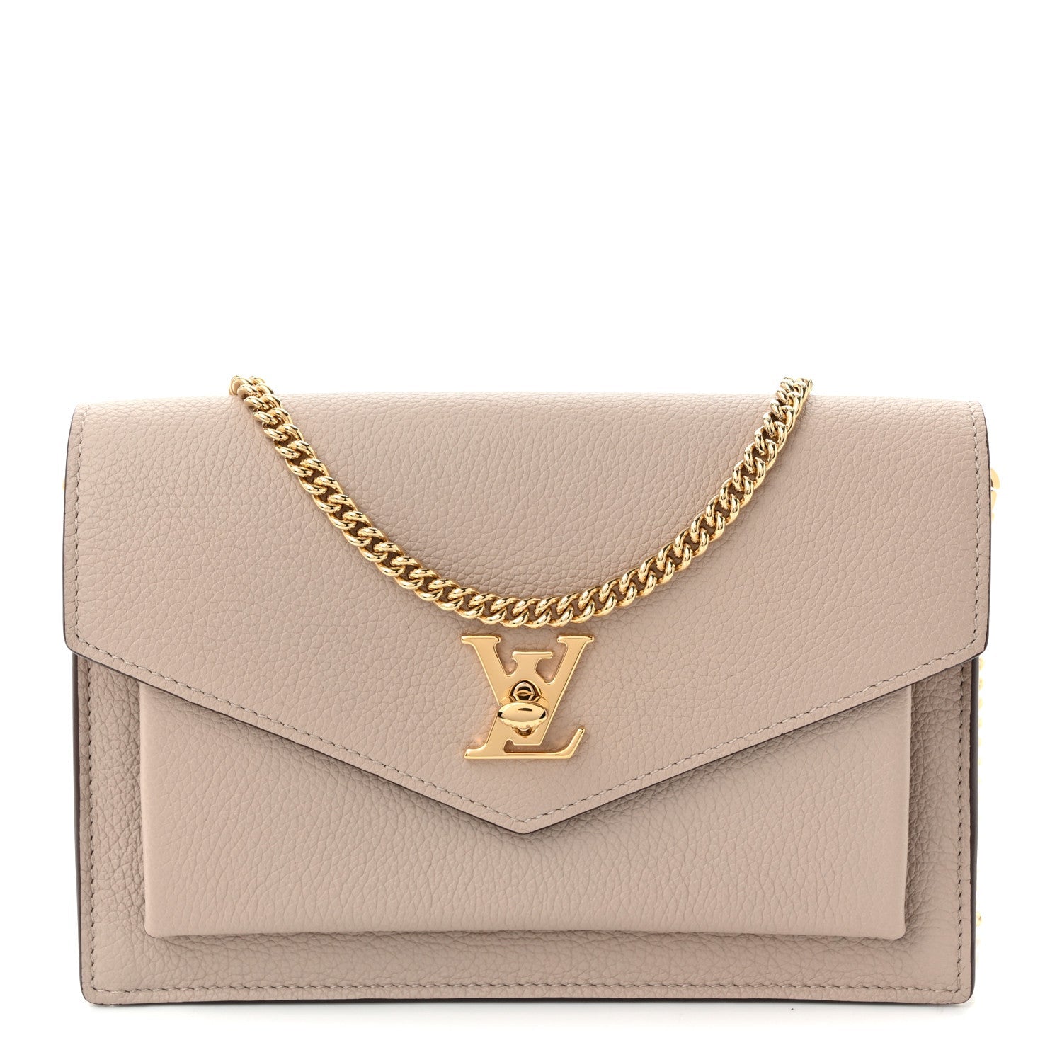 Soft Calfskin My Lockme Chain Pochette Greige