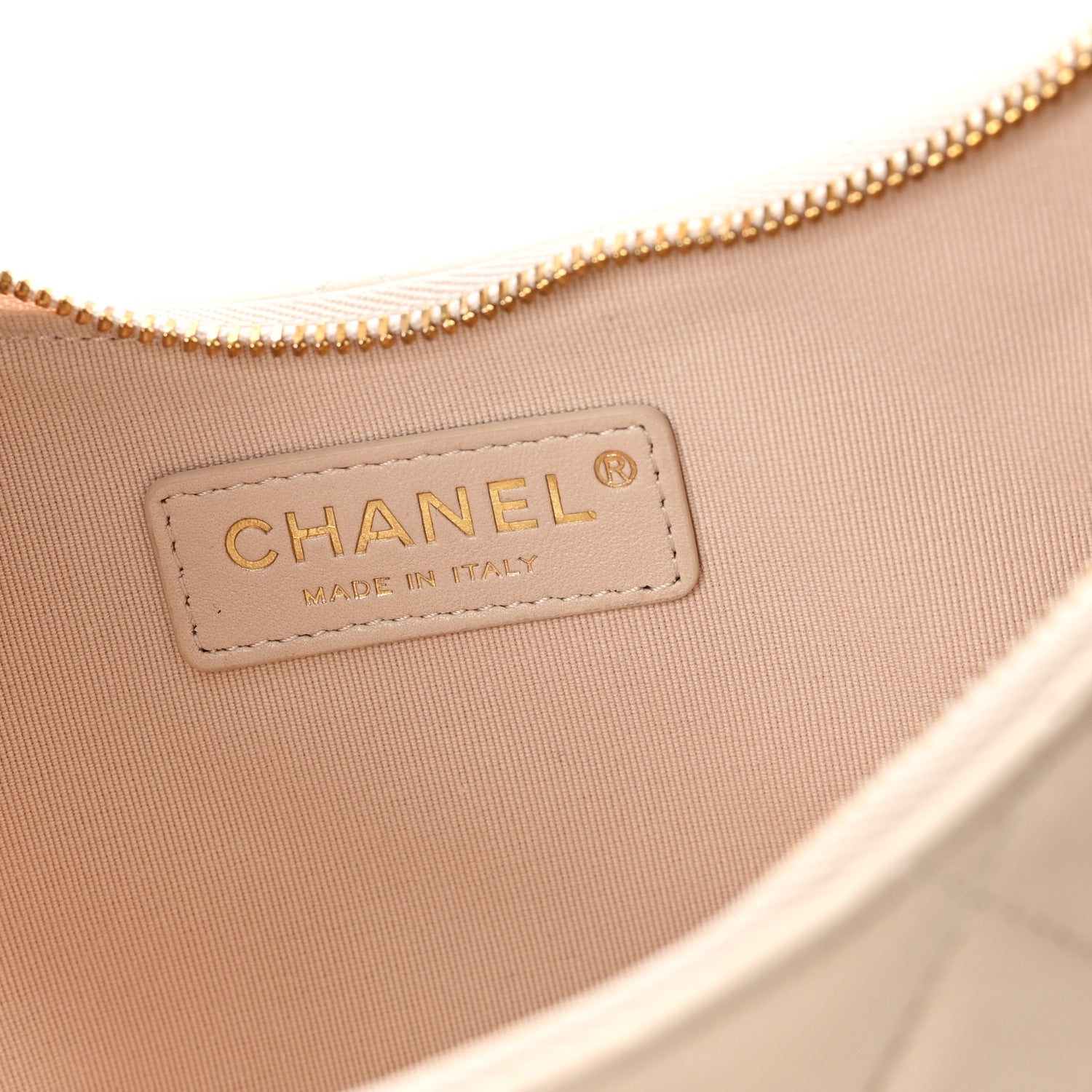 Lambskin Quilted Small Hobo Bag Light Beige