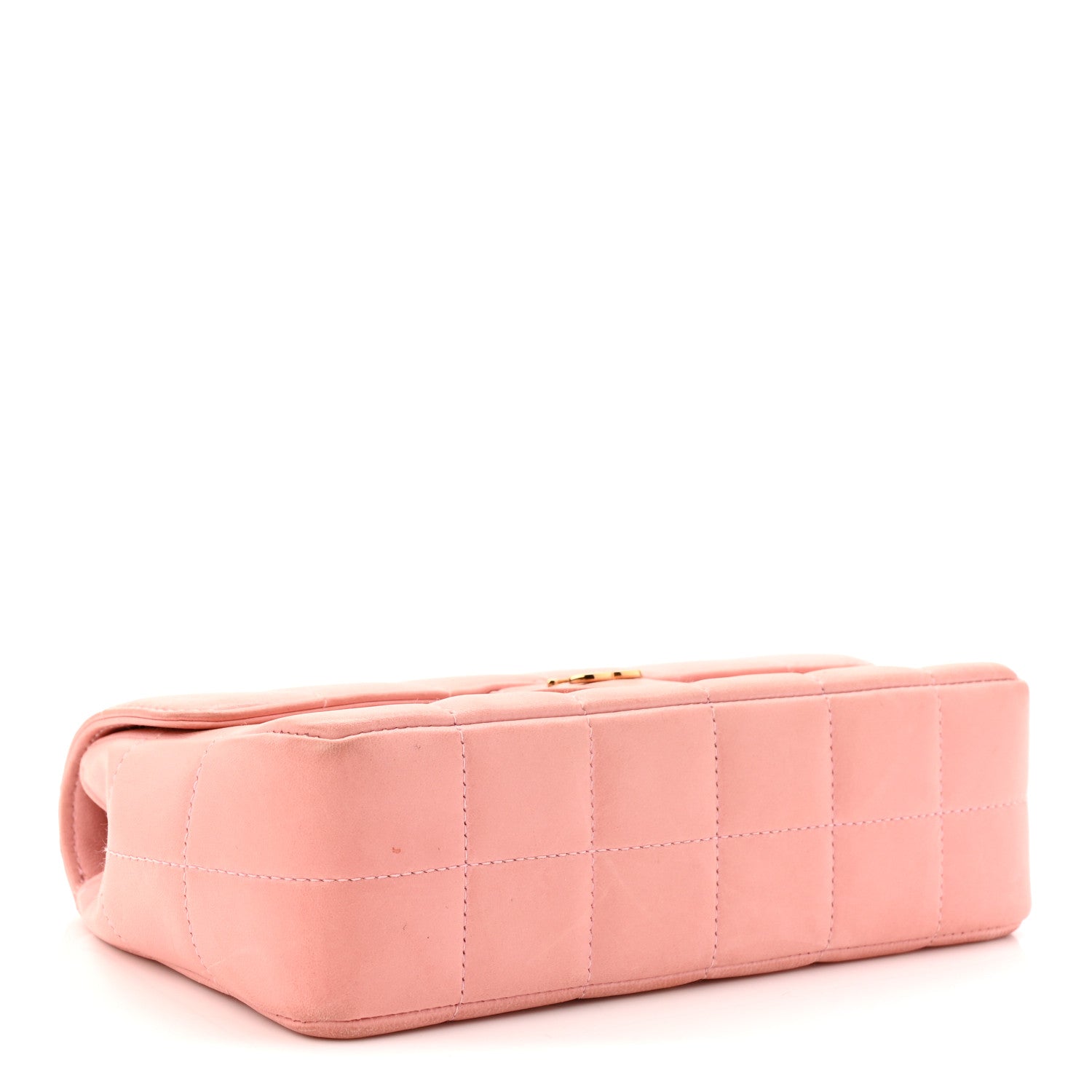 Lambskin Quilted Mini Chocolate Bar Camellia Flap Pink