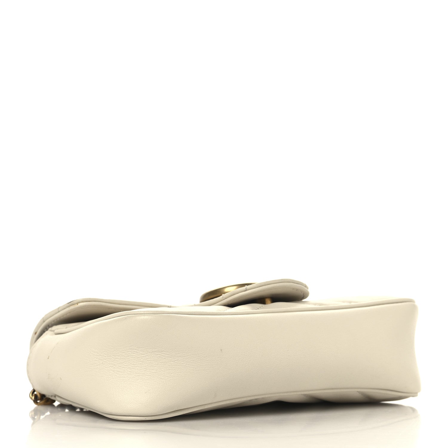 Calfskin Matelasse Super Mini GG Marmont Shoulder Bag White